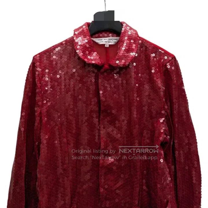 Comme des Garcons Comme Des Garcons Red Sequined Shirt Size S / US 4 / IT 40 - 3 Thumbnail