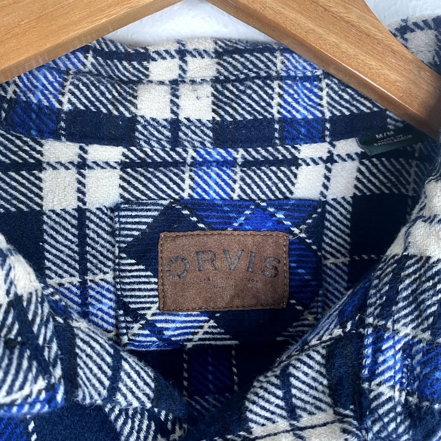 Orvis VINTAGE Orvis Shirt Mens Blue Flannel Button-Up Long Sleeve with Pockets Size M Size US M / EU 48-50 / 2 - 4 Thumbnail