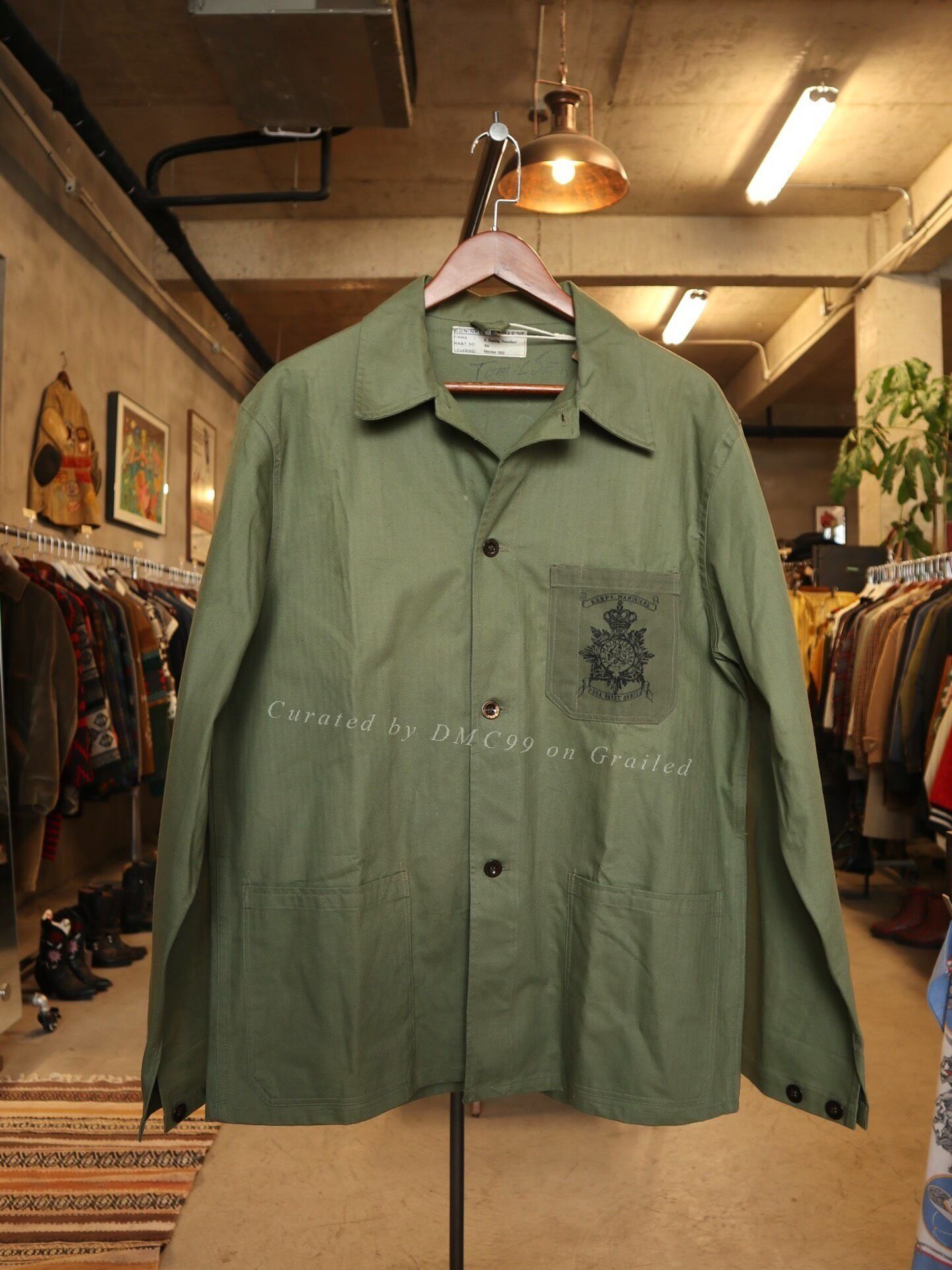 Vintage 1950s Dutch Navy Herringbone Jacket Size US M / EU 48-50 / 2 - 1 Thumbnail
