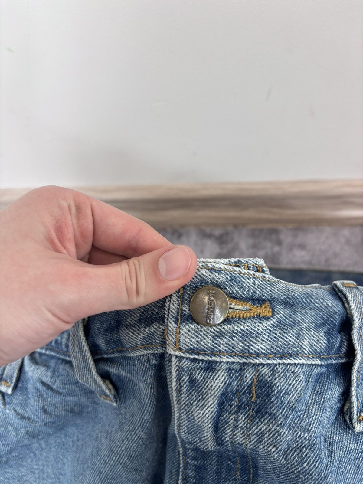 Carhartt Vintage Carhartt Men’s Denim Jeans Baggy Straight Light Blue Size US 44 / EU 60 - 12 Thumbnail