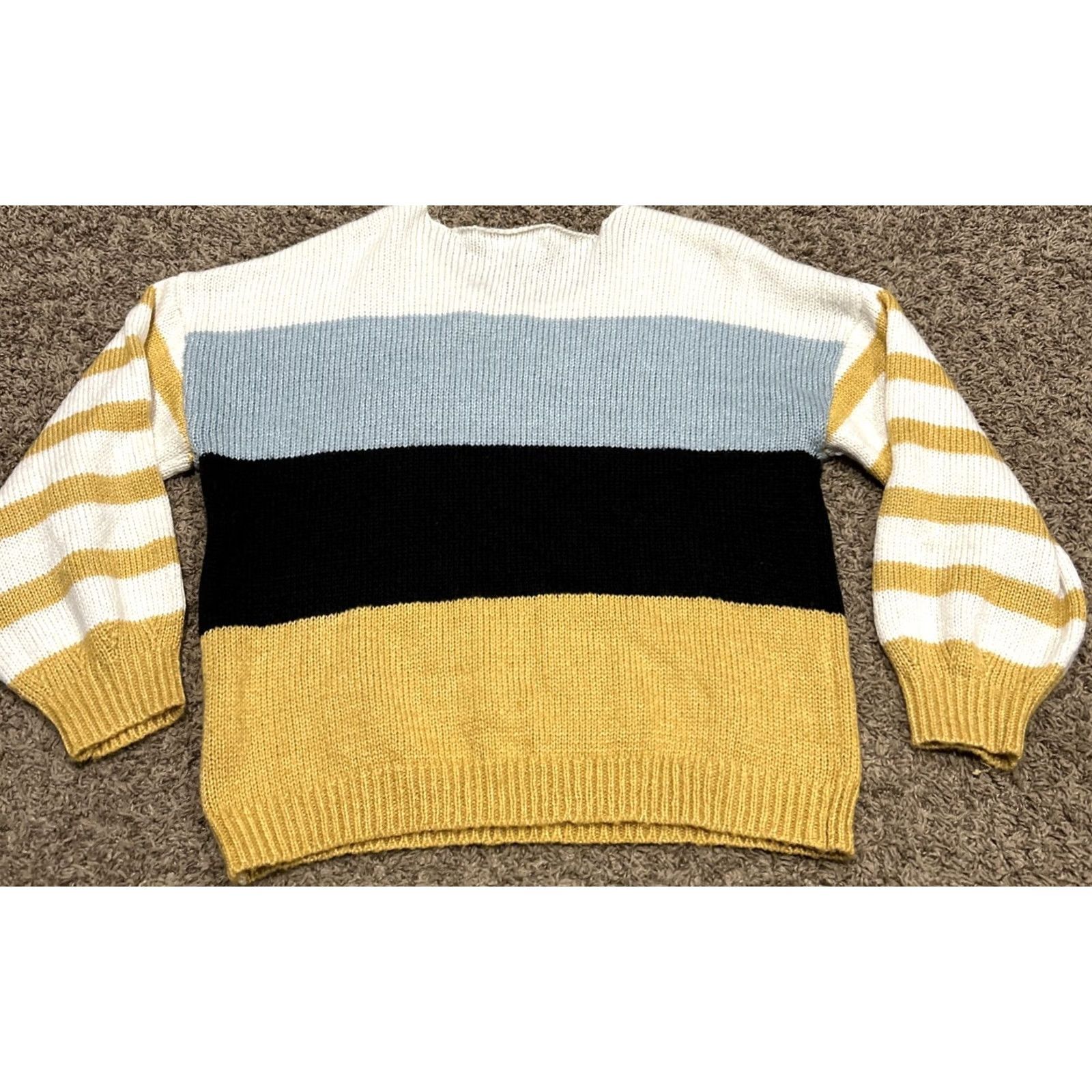 Vintage COCO & JAIMESON STRIPED CROPPED PULLOVER SWEATER SIZE L WOMEN'S A29 Size L / US 10 / IT 46 - 3 Thumbnail