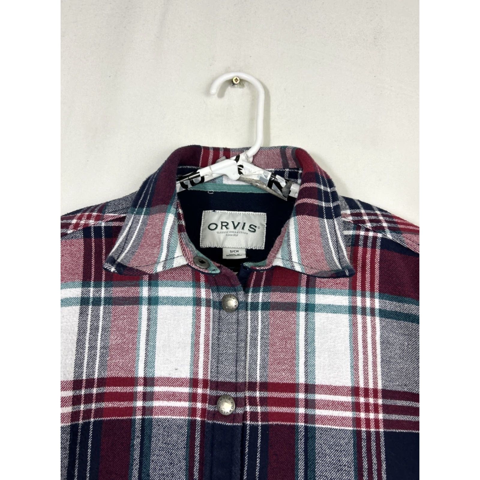 Orvis Orvis Womens Small Snap Shacket Red Blue Plaid Shirt Jacket Size S / US 4 / IT 40 - 3 Thumbnail