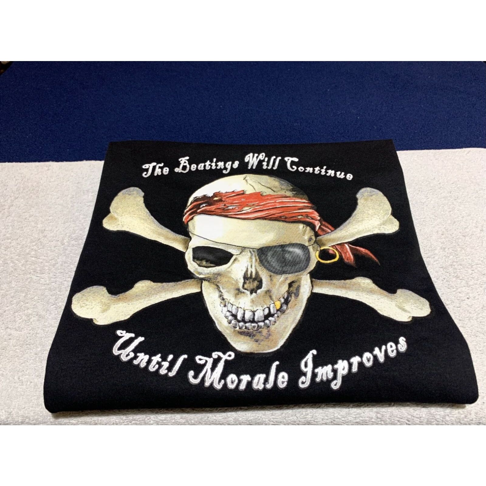Vintage Bad To The Bone Pirate Black T-Shirt Adult Large Mens Size US L / EU 52-54 / 3 - 1 Thumbnail
