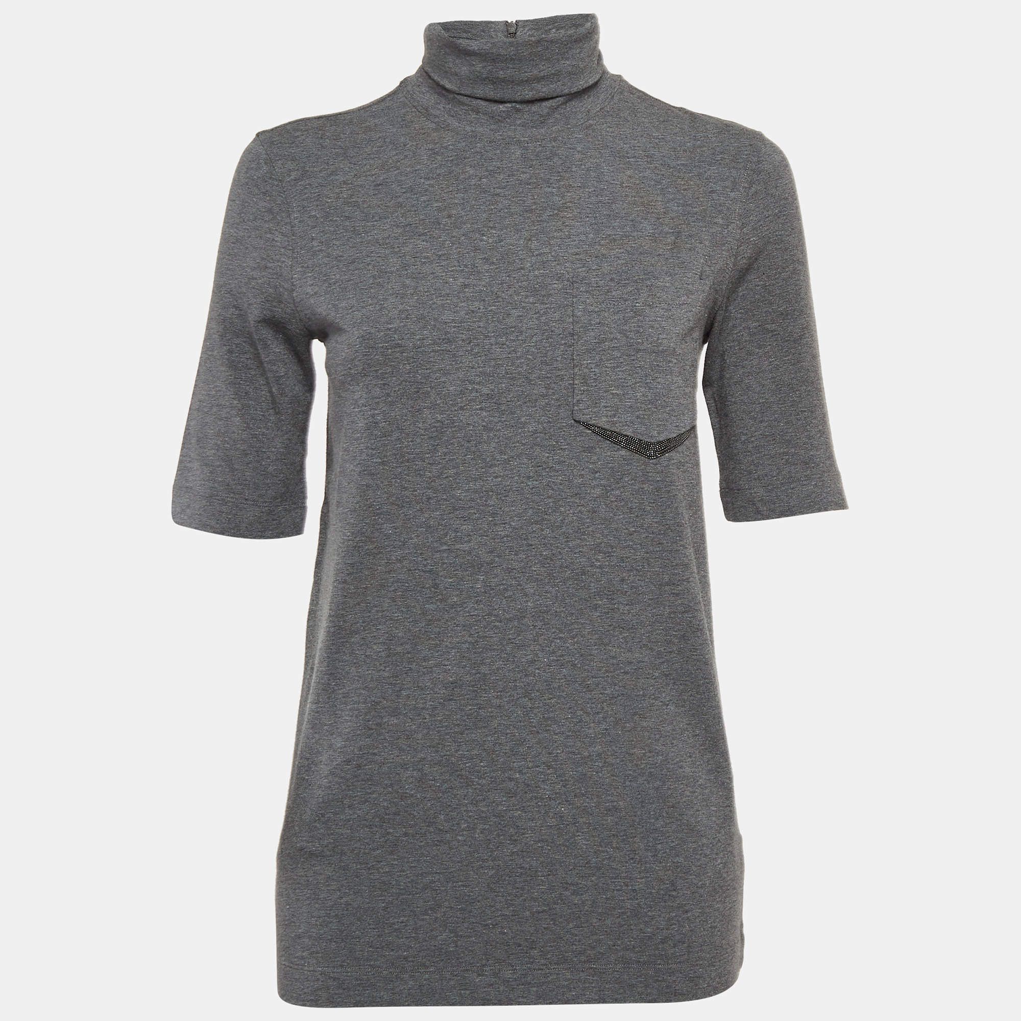 o1y0825 Turtleneck T-Shirt in Dark Gray