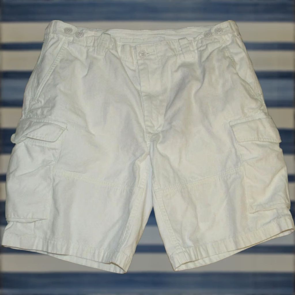 Ralph Lauren Polo RALPH LAUREN White Cotton 10" Cargo Drill Shorts 36 Mens Regular XS-36? Size US M / EU 48-50 / 2 - 1 Thumbnail