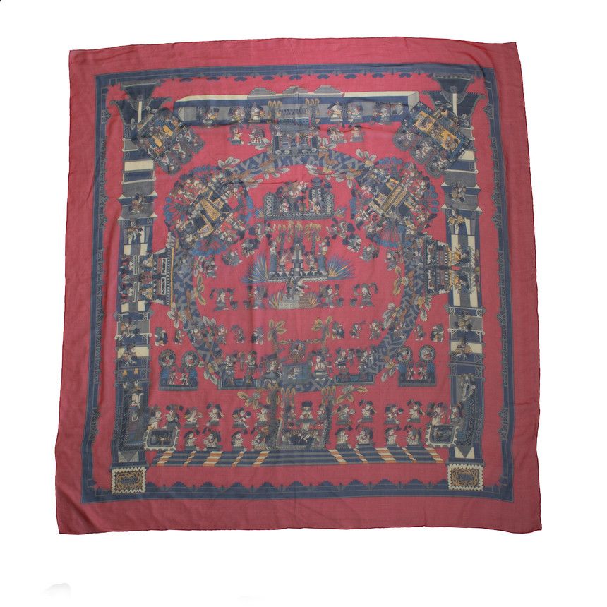 Hermes Hermes, Astres et Soleils silk scarf in red Size ONE SIZE - 1 Thumbnail