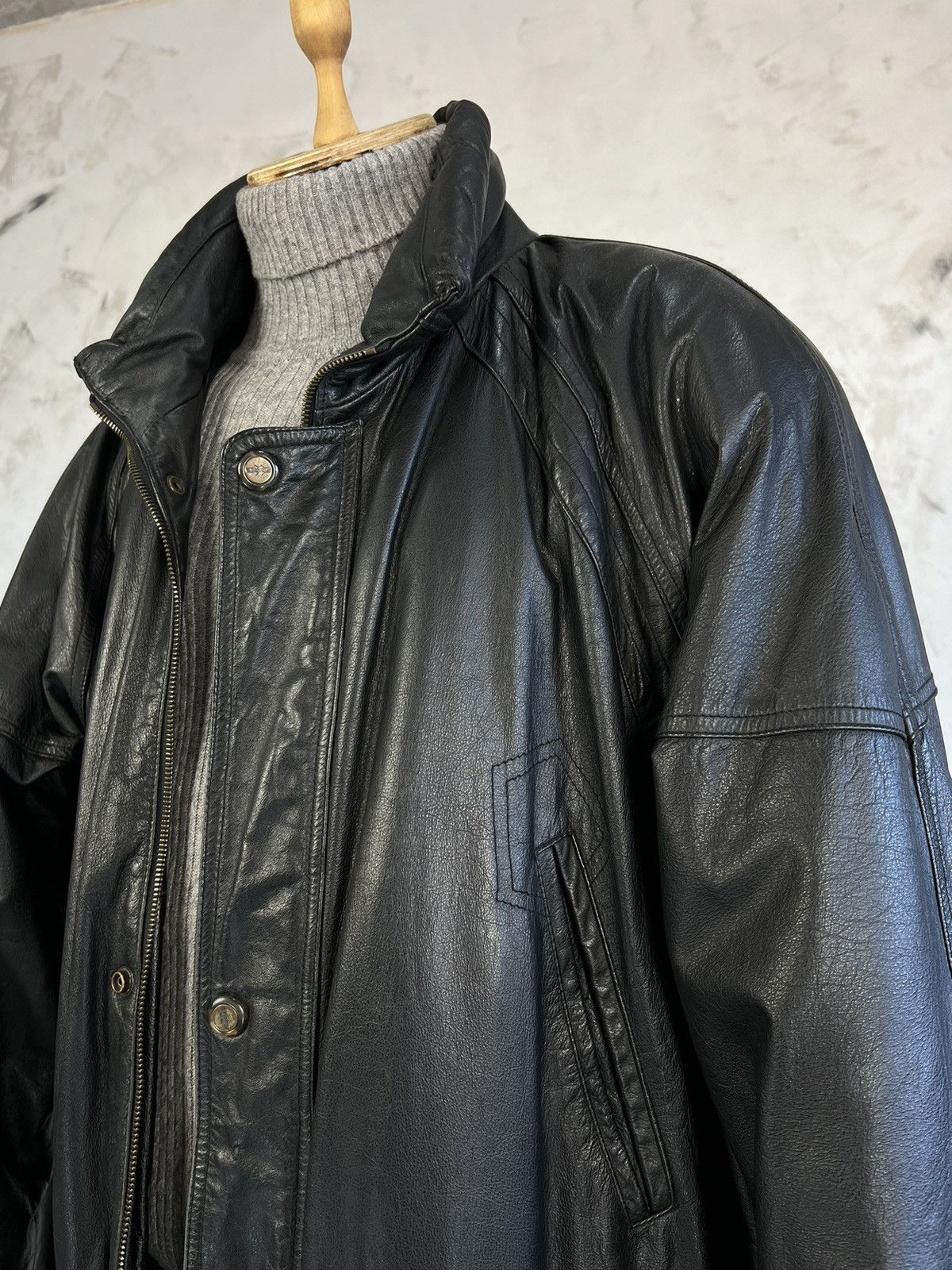 Aldo Vintage Aldo Colitti Leather Jacket Size XL - XXL 56 Size US XXL / EU 58 / 5 - 4 Thumbnail
