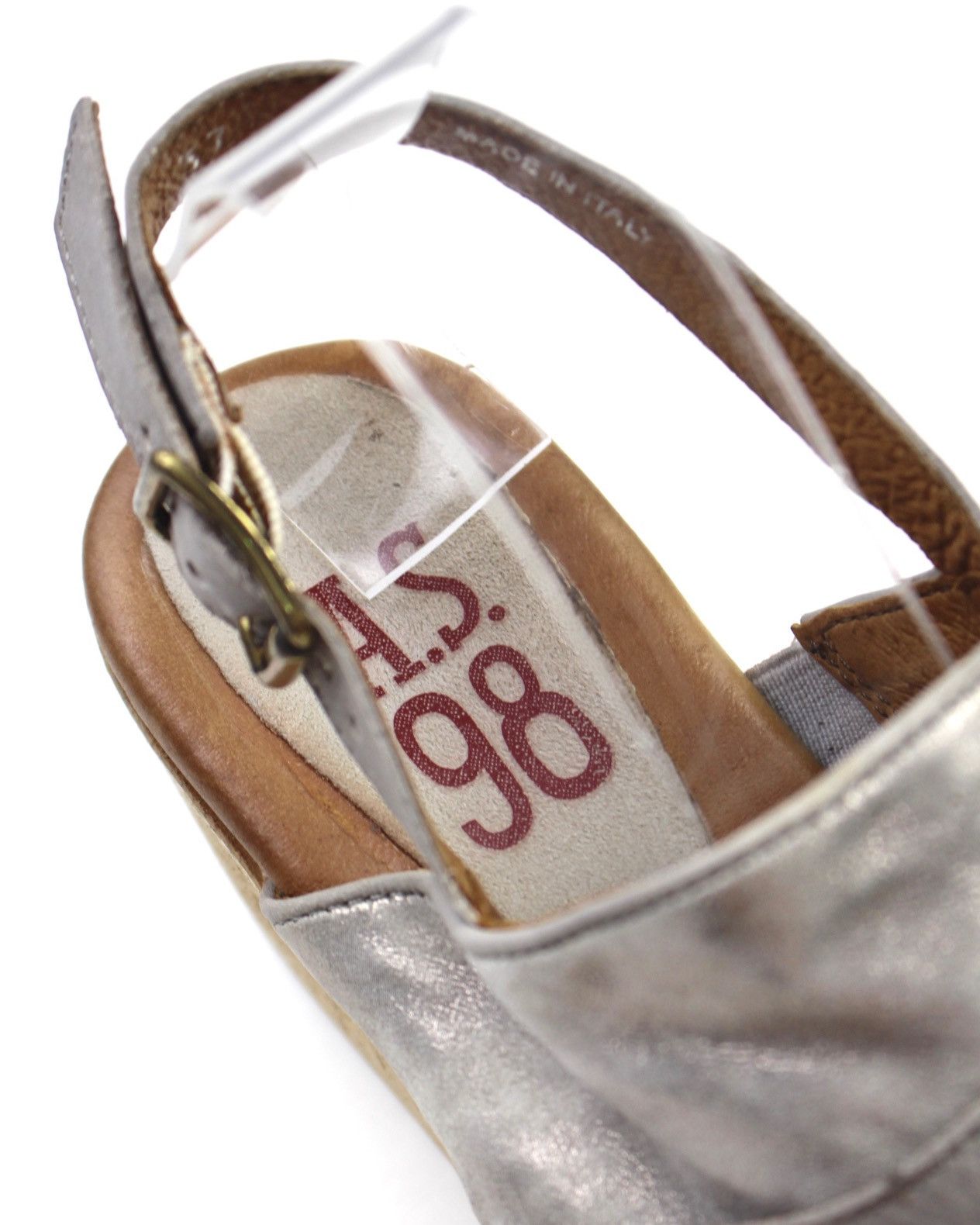 A.S.98 SS2019 AS98 ARNO SILVER WEDGE LEATHER SANDALS Size US 6.5 / EU 39-40 - 6 Thumbnail