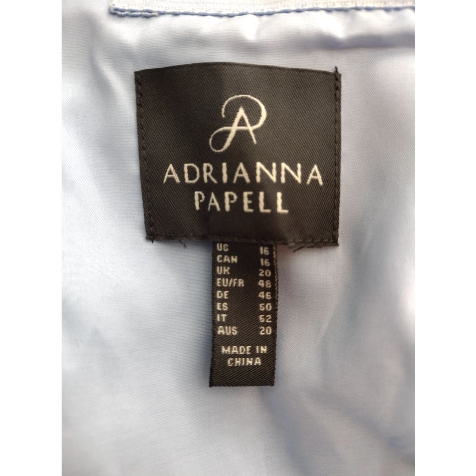 Adrianna Papell Adrianna Papell Women's Crepe Gown Dress Sleeveless Off the Shoulder Blue 16 Formal Wedding Maxi Ball Gown Elegant Sky - Womens - XS to XL? Size XXL / US 16-18 / IT 52-54 - 5 Thumbnail