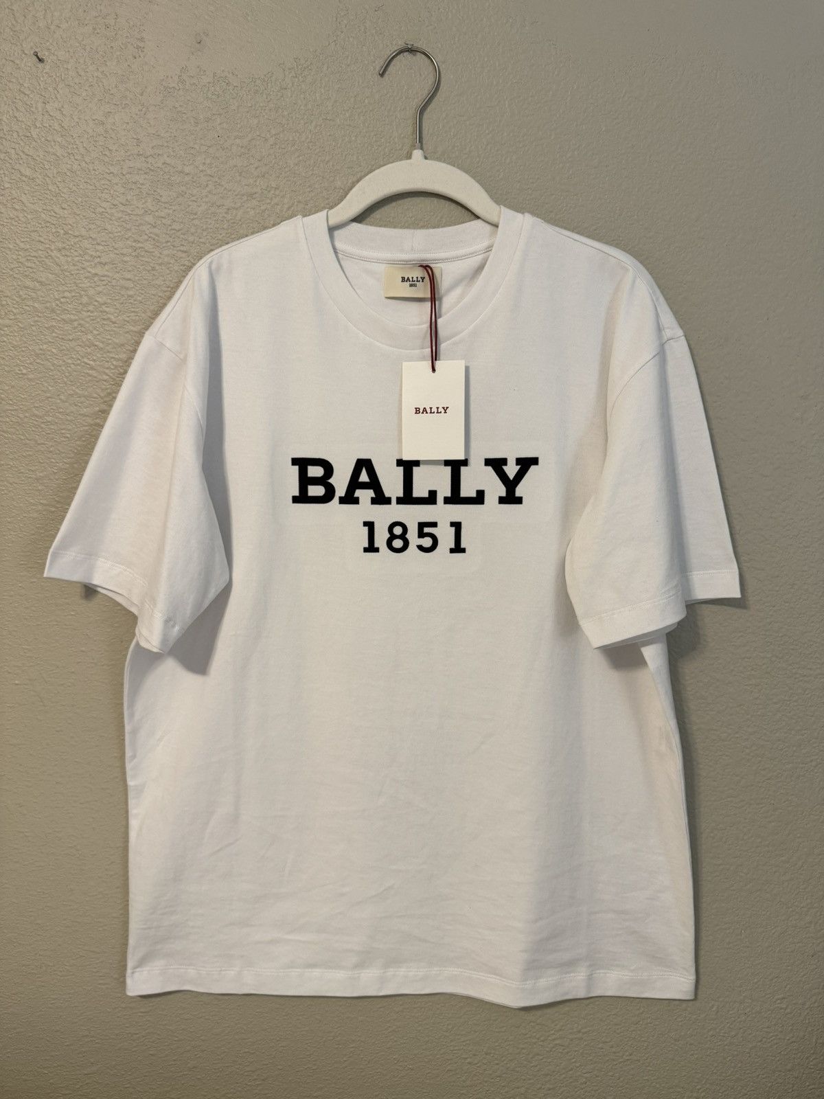 image of Bally Embroidered Tee Retail in White, Men's (Size Medium)