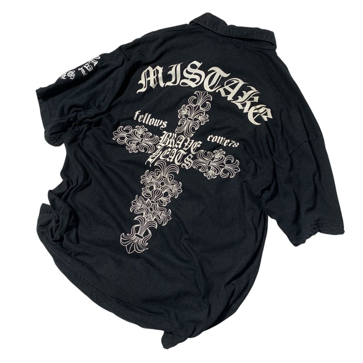 Japanese Brand Y2K Style Defective Struct Cross Punk Poem Polo Shirt Size US XXL / EU 58 / 5 - 3 Thumbnail