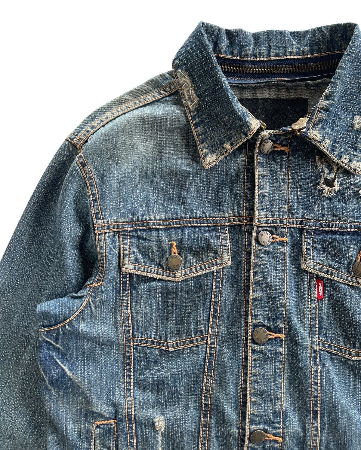 Japanese Brand MSGR Distressed Denim Jacket Size US M / EU 48-50 / 2 - 6 Thumbnail