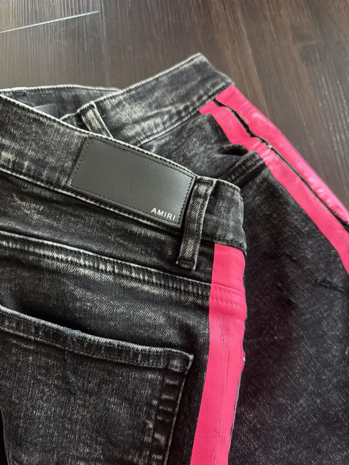 Amiri Amiri Black With Pink Stripes Jeans Size US 34 / EU 50 - 4 Thumbnail
