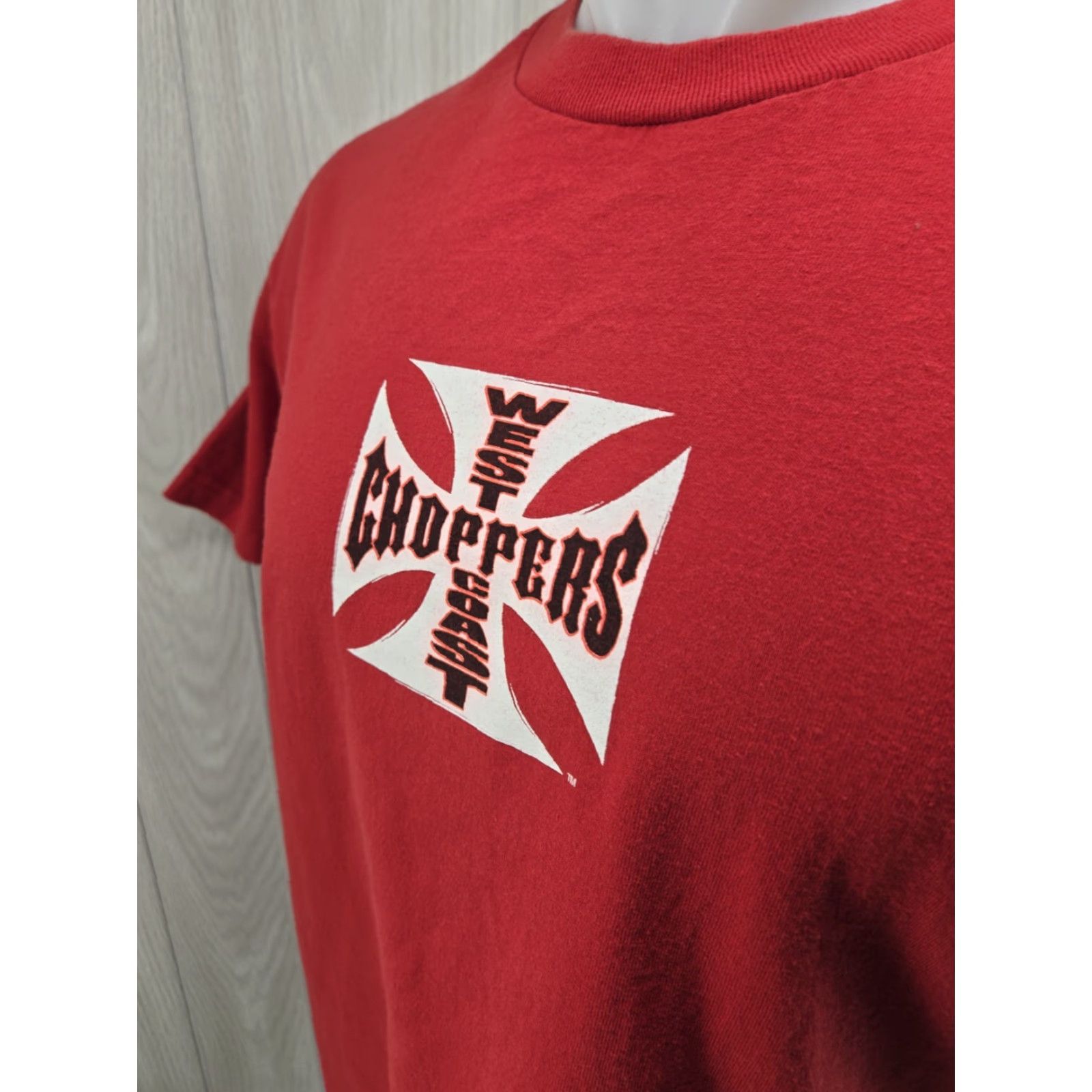 West Coast Choppers VINTAGE West Coast Choppers Shirt Mens T-Shirt 90s Red L 30" Down Back 21" Armpit to Armpit Jesse James WCC Y2K Size US L / EU 52-54 / 3 - 6 Thumbnail