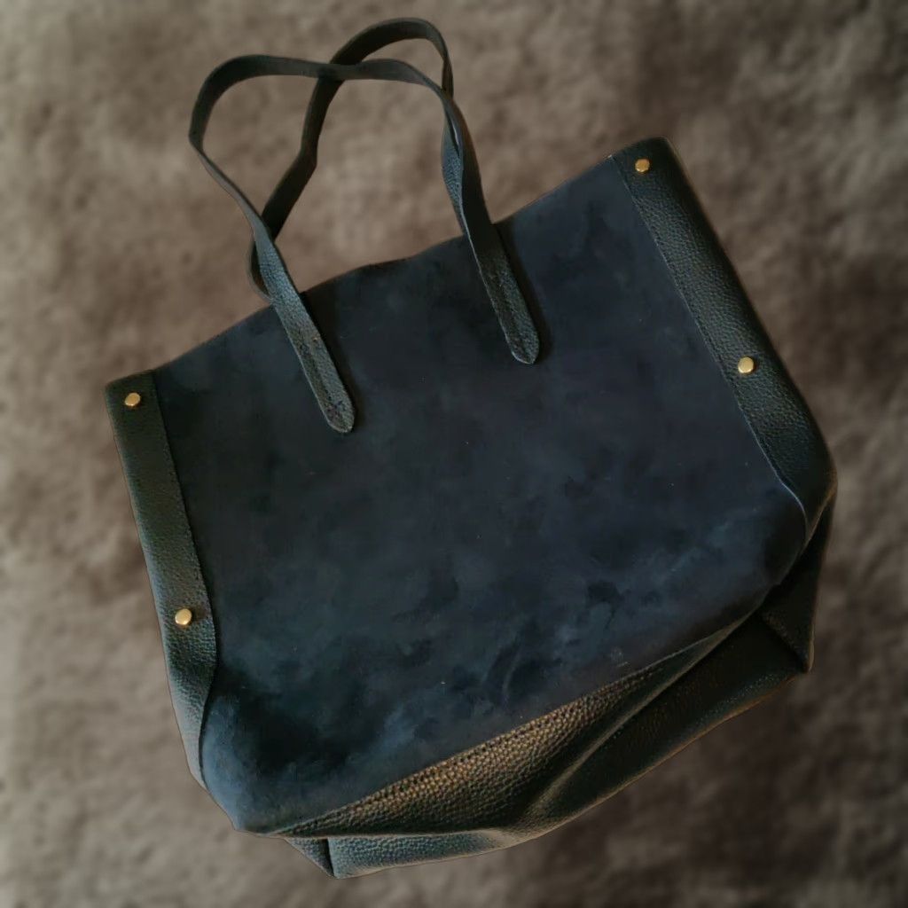 Vintage Ulta Tote Bag Blue Color 2 Straps Open Inside Snap Closure, Women's