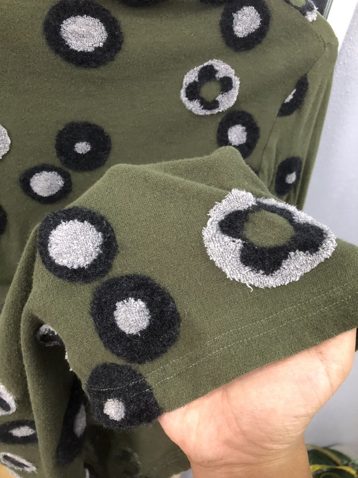 Japanese Brand En Cloche Olive Circle Pattern Long Sleeve Top Size S / US 4 / IT 40 - 4 Thumbnail