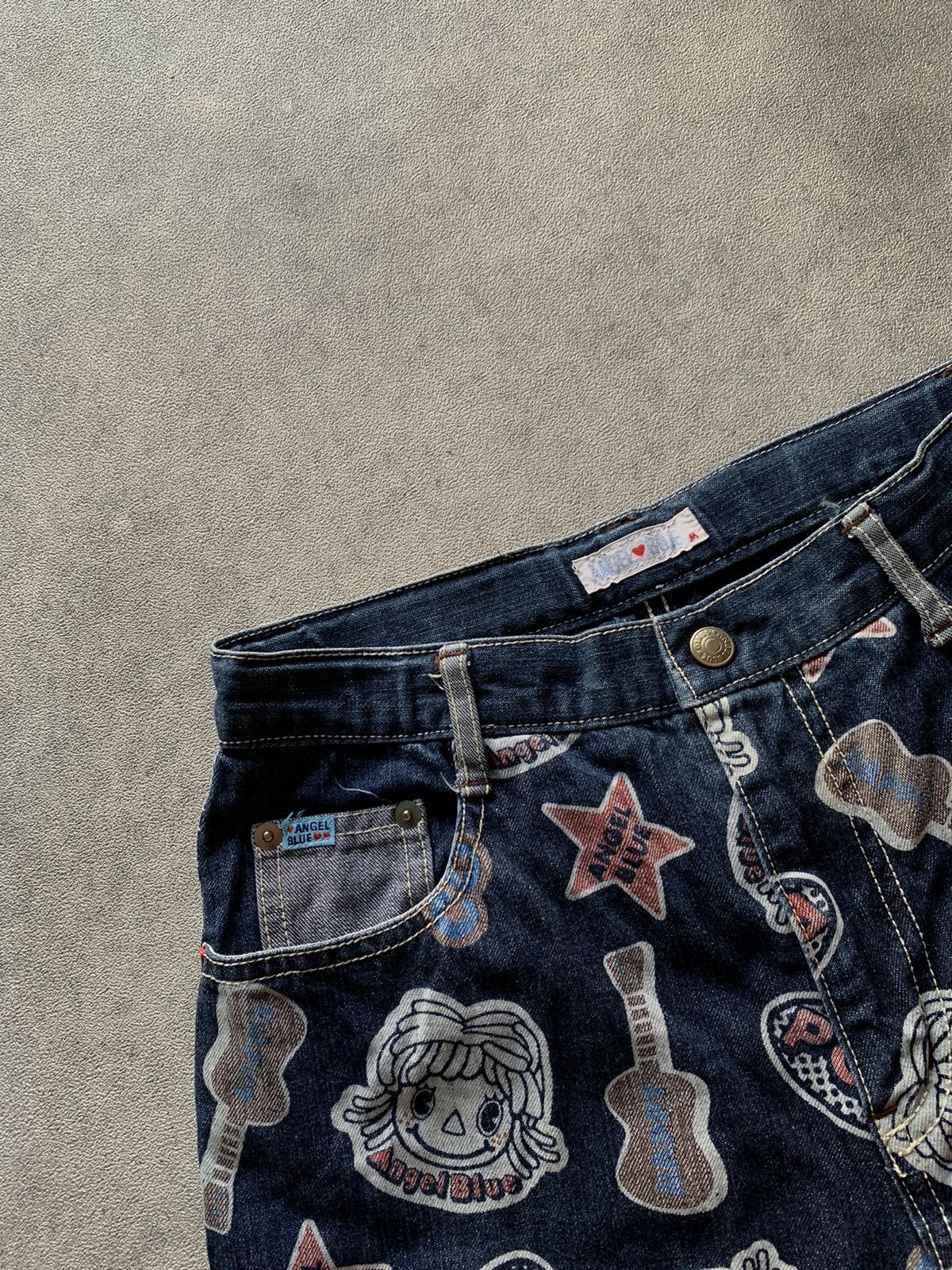 Angel Blue 1990s Angel Blue Full Print Short Denim Size 27" / US 4 / IT 40 - 6 Thumbnail