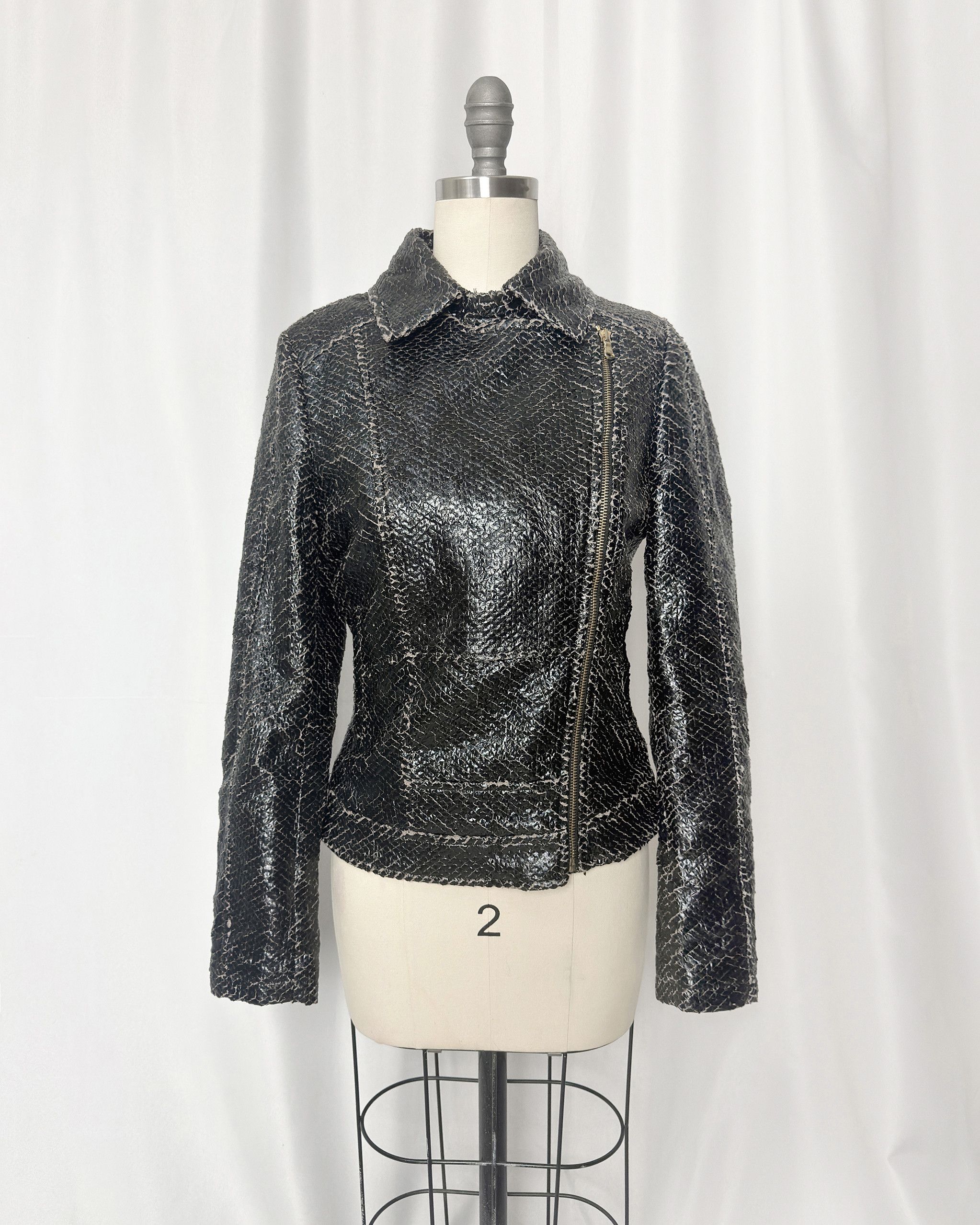 14th Addiction Van Caloen distressed leather biker jacket Size US XXS / EU 40 - 4 Thumbnail