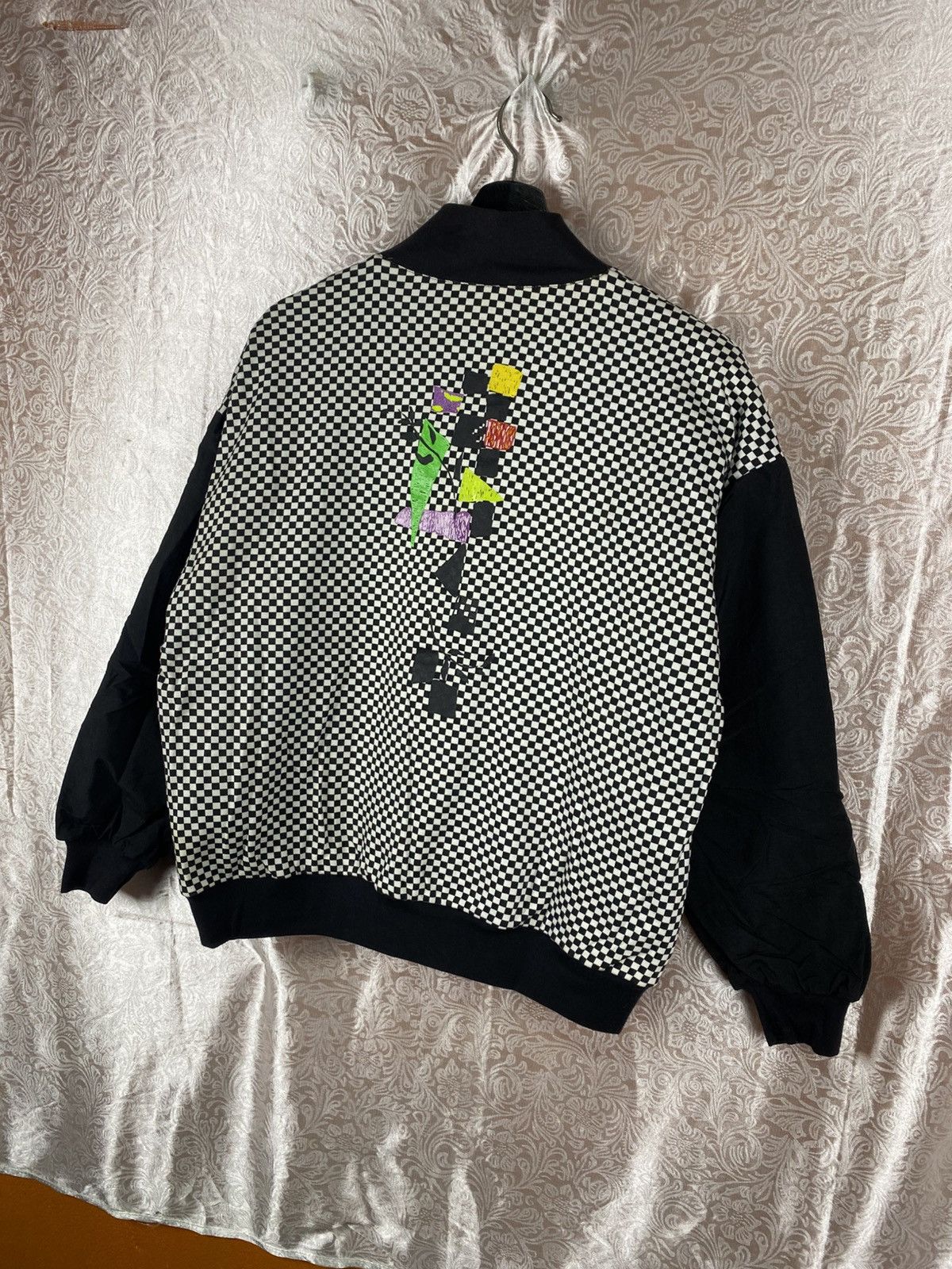 Vintage Vintage Marcia Checkerboard Bomber Black White Graphic Retro Size US XS / EU 42 / 0 - 9 Thumbnail