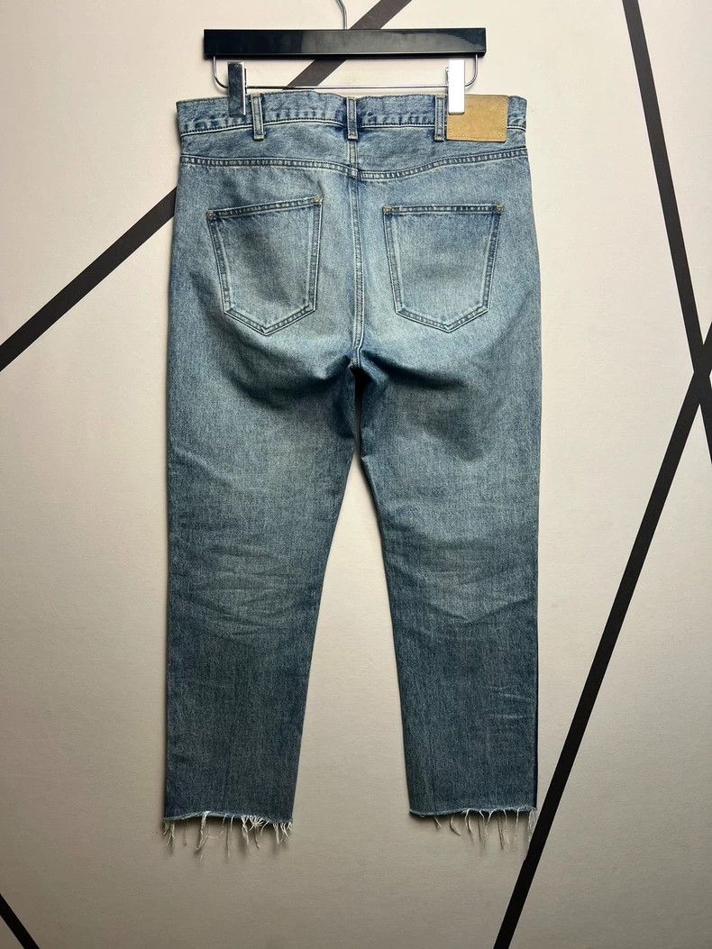 Celine CelineSpring/Summer 19 Ice Blue Washed Fringed Raw Trim Str Size US 33 - 2 Thumbnail