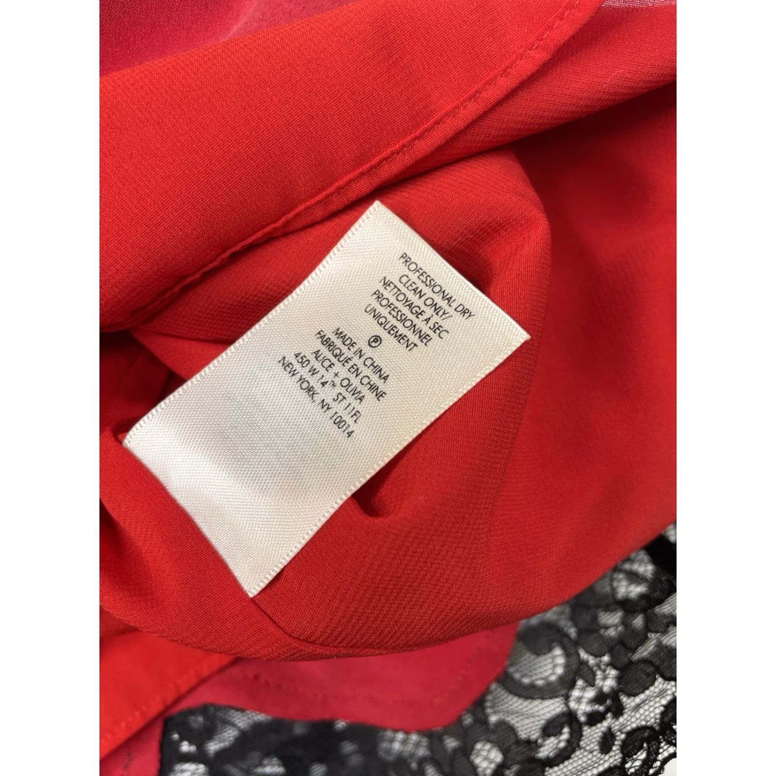 Alice + Olivia Alice + Olivia Dorine Silk Slip Lace Trim Red Camisole Tank Top XS Women Sleeveless V-Neck Spaghetti Strap Lace Accent Vest/ Tank Size XS / US 0-2 / IT 36-38 - 7 Thumbnail