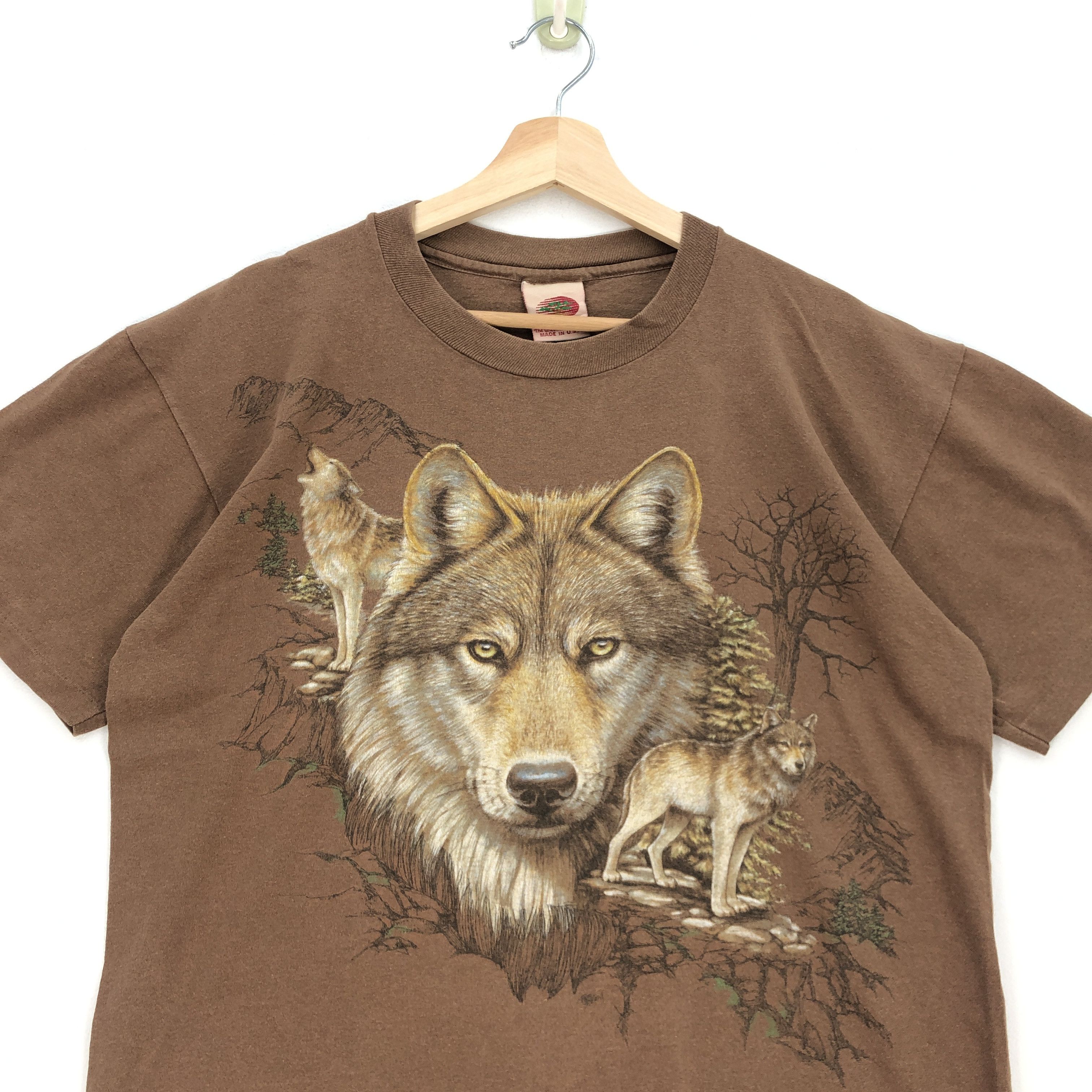 Habitat × Vintage Vintage 90s Habitats T Shirt Vintage Animal Wolf Tees Size US L / EU 52-54 / 3 - 2 Thumbnail