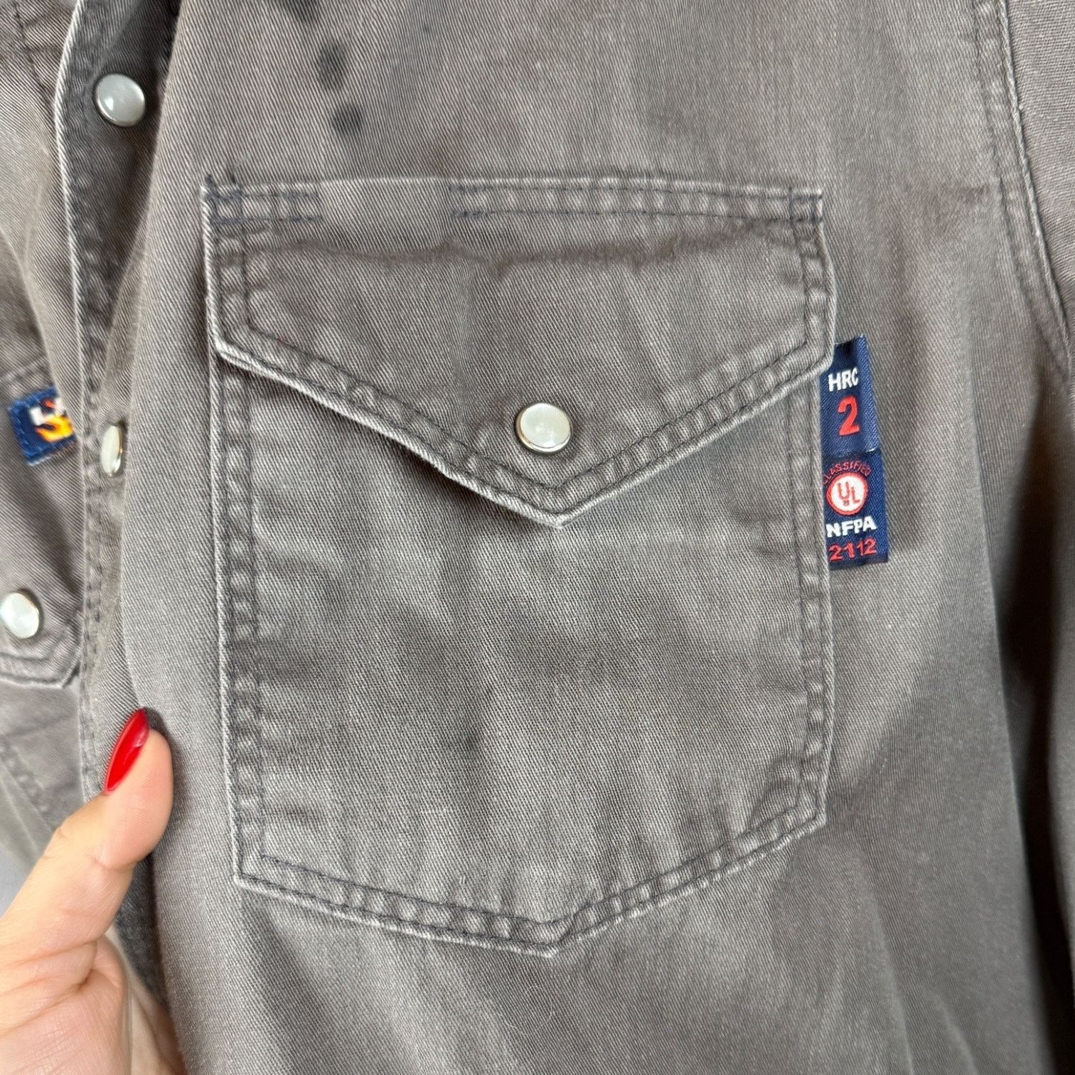 Other LAPCOFR Flame Resistant Shirt Men's 2XL Reg Gray 100% Cotton Size XXL / US 16-18 / IT 52-54 - 4 Thumbnail