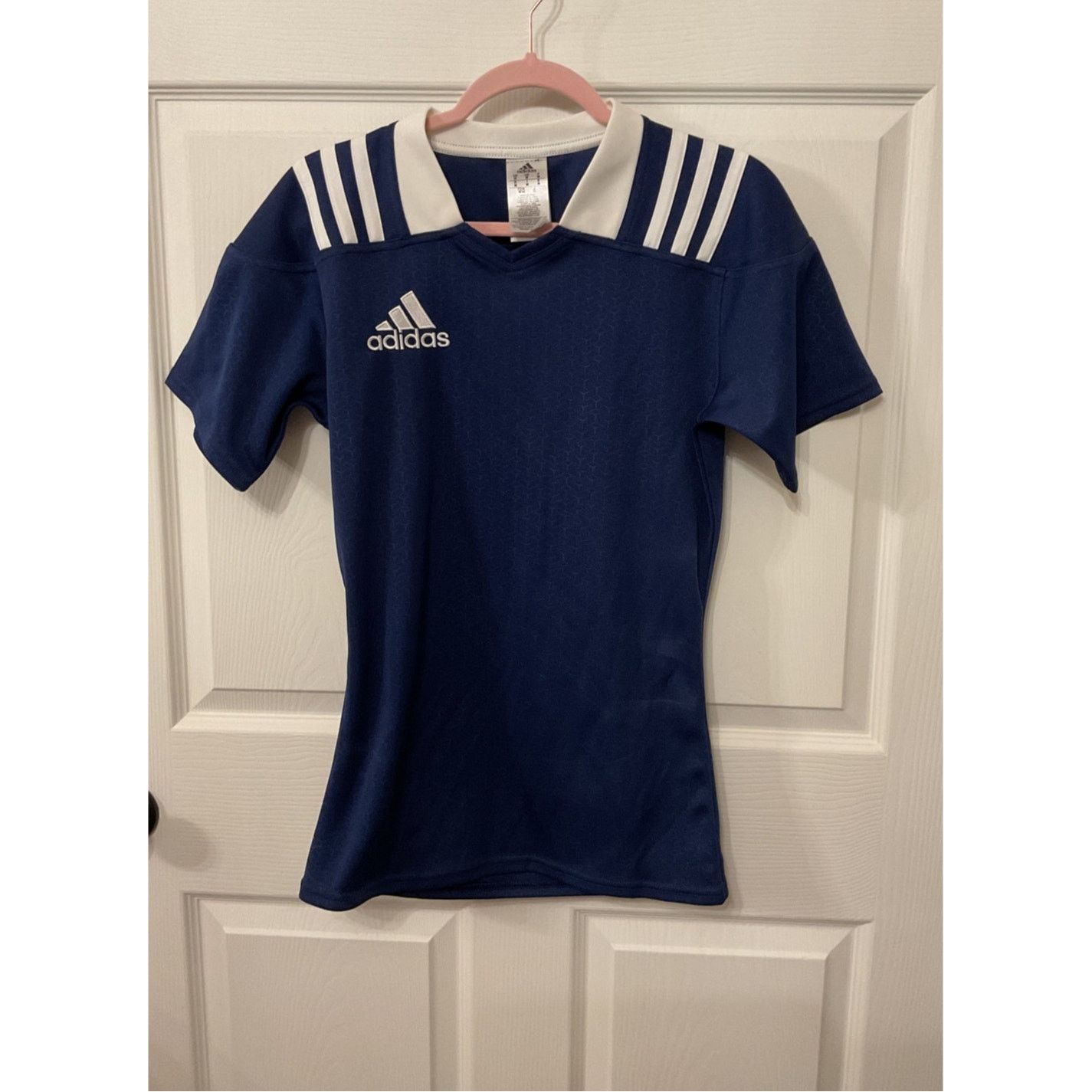 Adidas NWT adidas Mens Climalite 3 Stripes Fitted Rugby Jersey,M Size US M / EU 48-50 / 2 - 1 Thumbnail