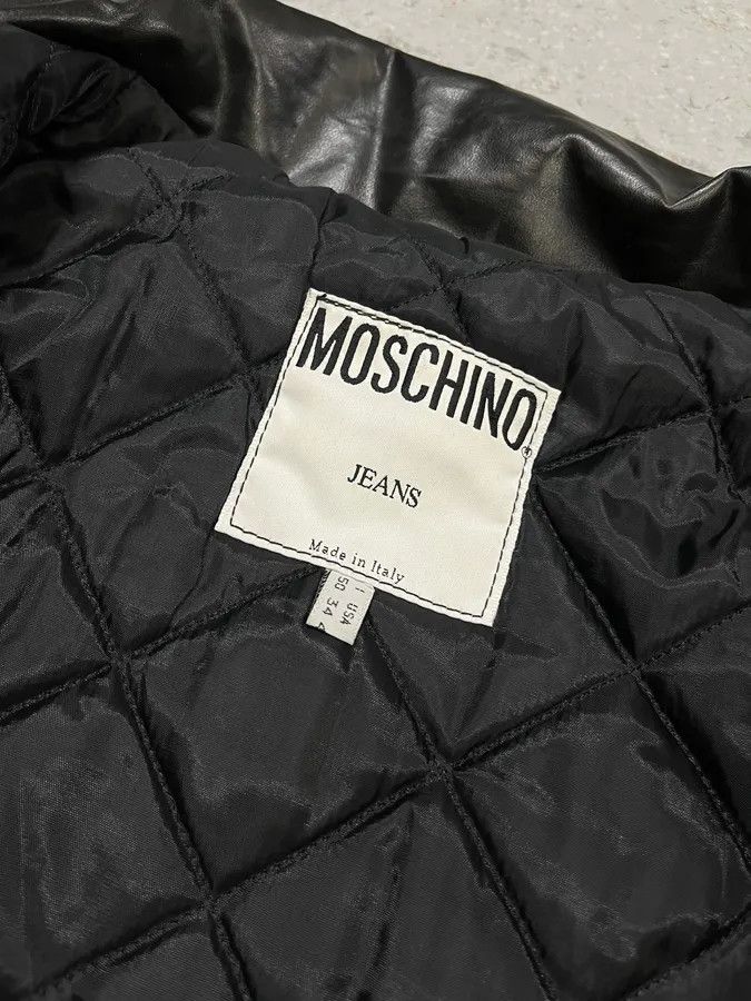 Moschino 1990s Moschino Black Trucker Eco Leather Jacket Size US S / EU 44-46 / 1 - 9 Thumbnail