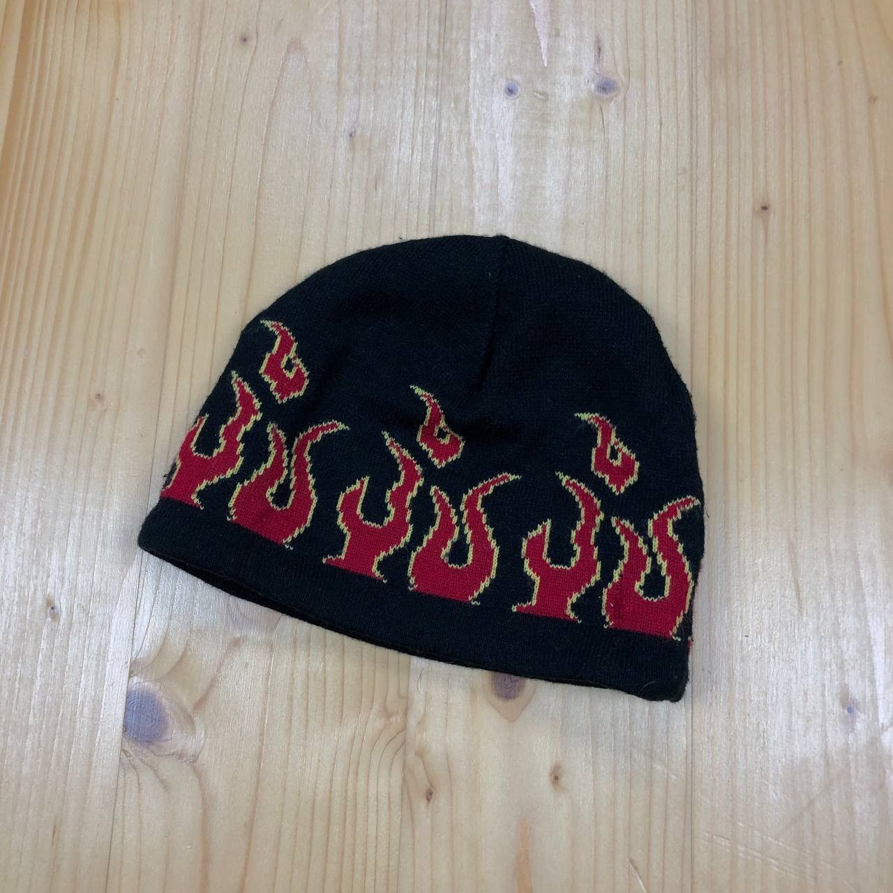 Japanese Brand × Vintage Japanese Vintage Flame Knitted Y2K Streetwear Hat Size ONE SIZE - 1 Thumbnail