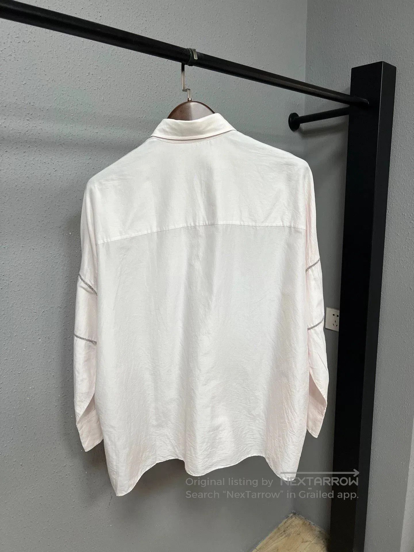Brunello Cucinelli Brunello Cucinelli Beaded Light Pink Shirt. Size S / US 4 / IT 40 - 2 Thumbnail