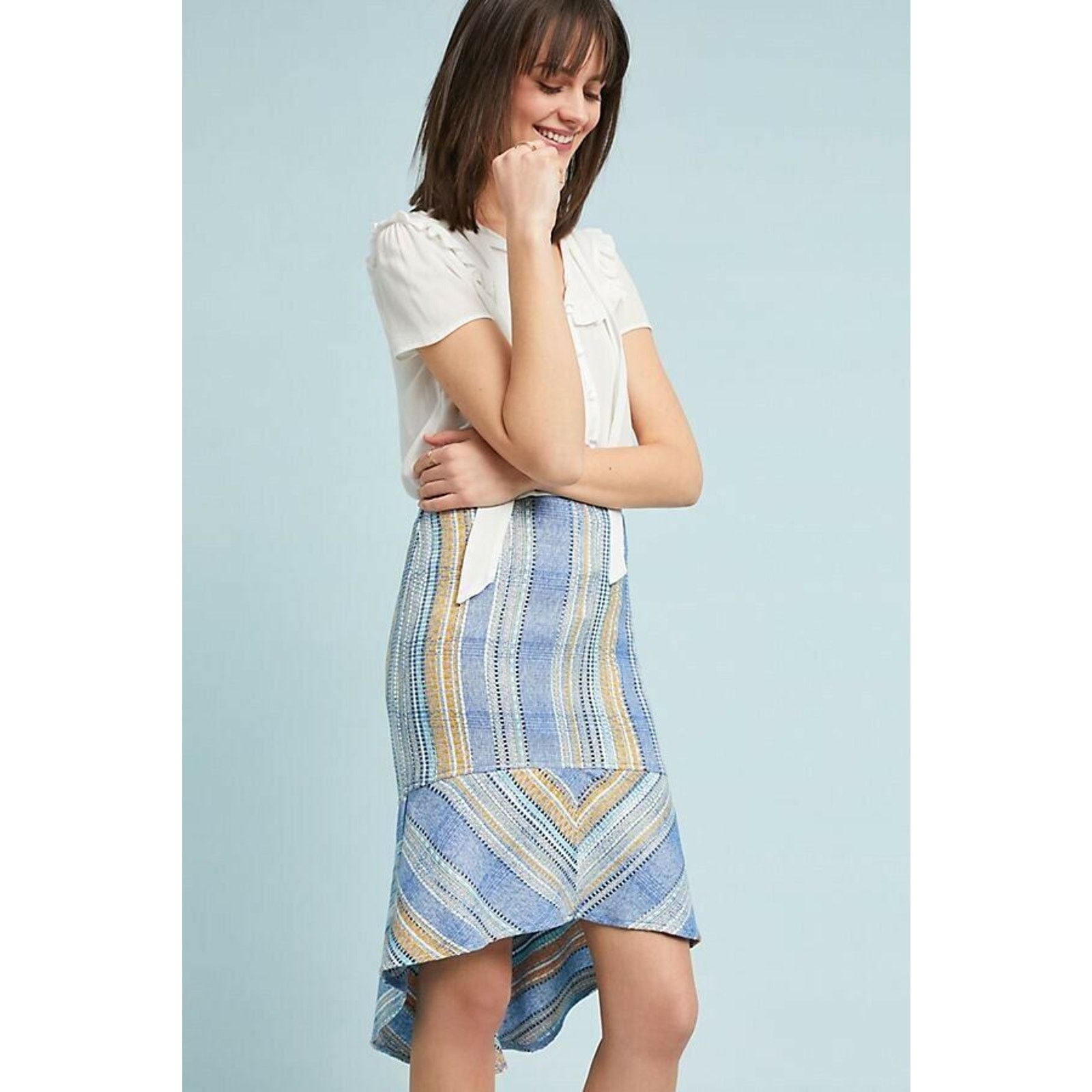 Anthropologie New Anthropologie Flounced Tweed Skirt by Samantha Dru $148 Size 27" / US 4 / IT 40 - 2 Thumbnail