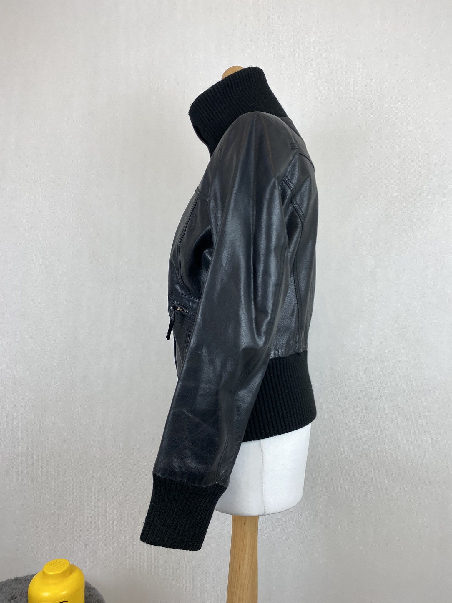 Genuine Leather × Vintage real leather womens jacket big collar tailored Size M / US 6-8 / IT 42-44 - 8 Thumbnail