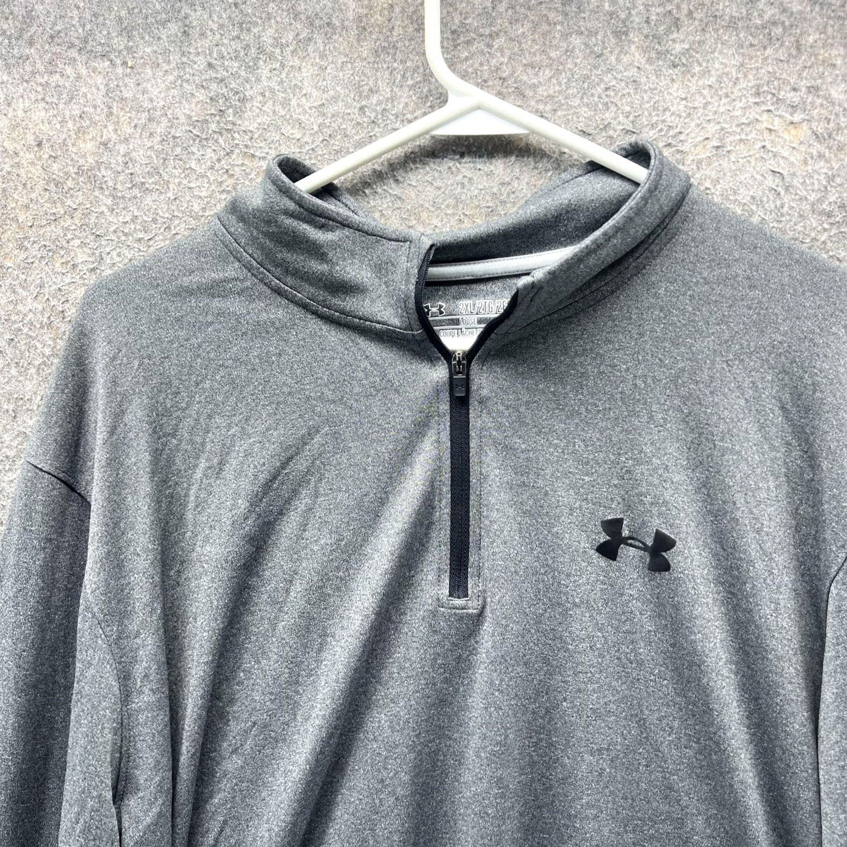 Under Armour Under Armour Shirt Mens 2XL Gray Athletic Loose Fit Pullover HeatGear 1/4 Zip Size US XXL / EU 58 / 5 - 7 Thumbnail