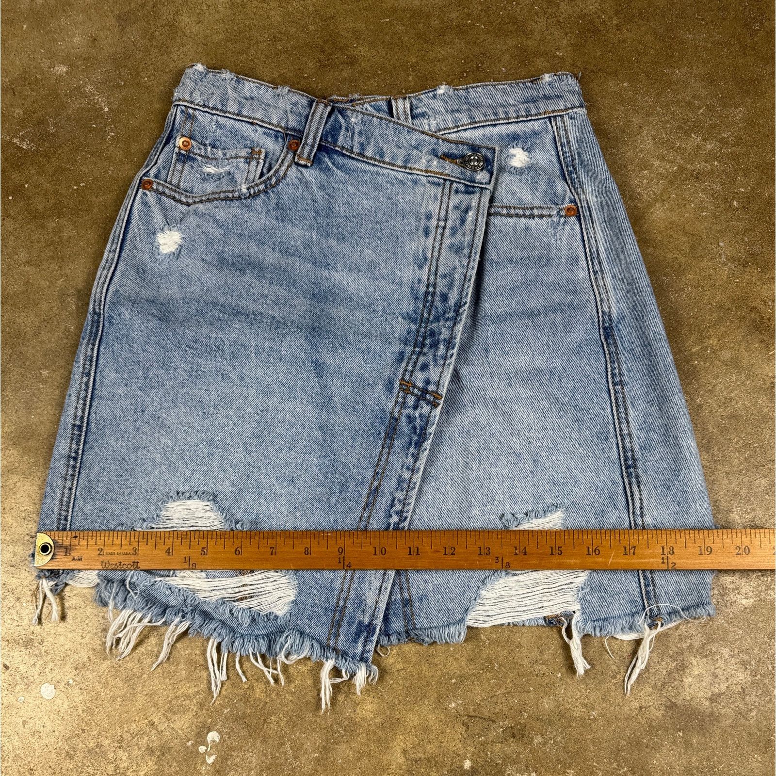 Free People Free People Parker Wrap Mini Skirt Women’s 25 Distressed Size 25" / US 0 / IT 36 - 10 Thumbnail