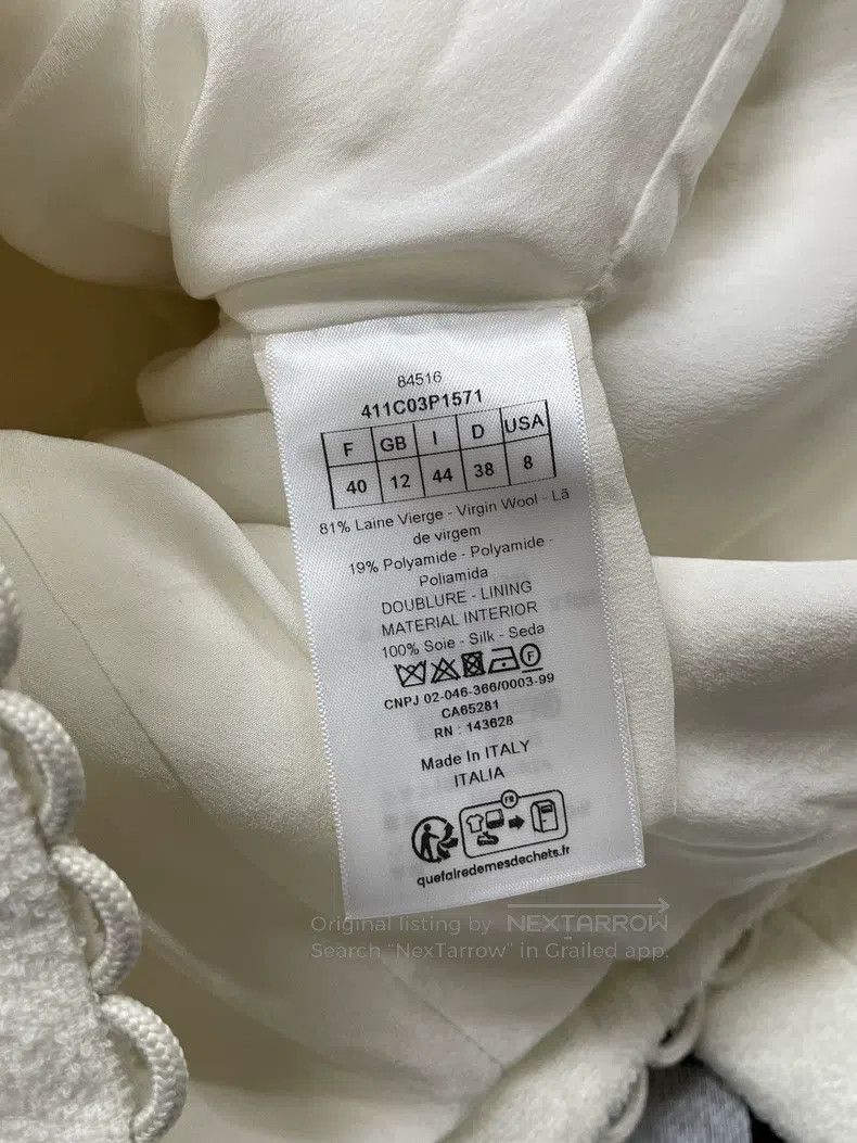 Dior Dior White bow double-breasted jacket Size S / US 4 / IT 40 - 5 Thumbnail