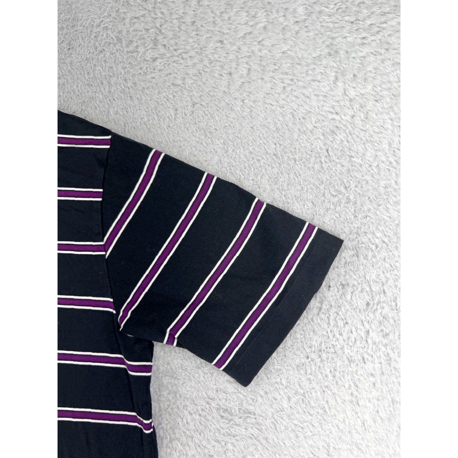Polo Ralph Lauren VINTAGE Polo Shirt Polo Ralph Lauren Polo Mens Small Black Purple Stripe Pebble Beach Pima Size US S / EU 44-46 / 1 - 4 Thumbnail