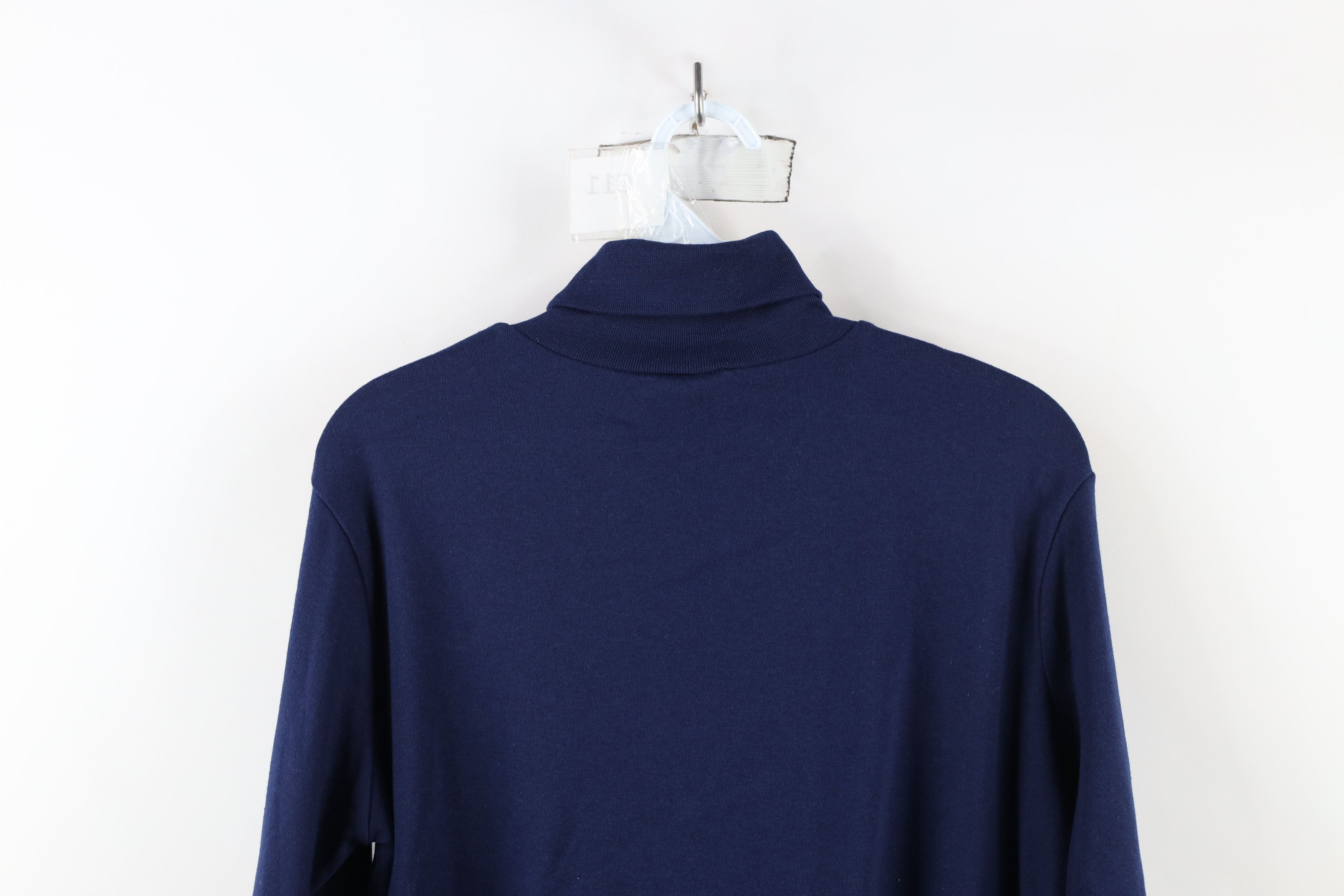 Vintage Vintage 70s Streetwear Turtleneck T-Shirt Navy Blue USA Size L / US 10 / IT 46 - 11 Thumbnail