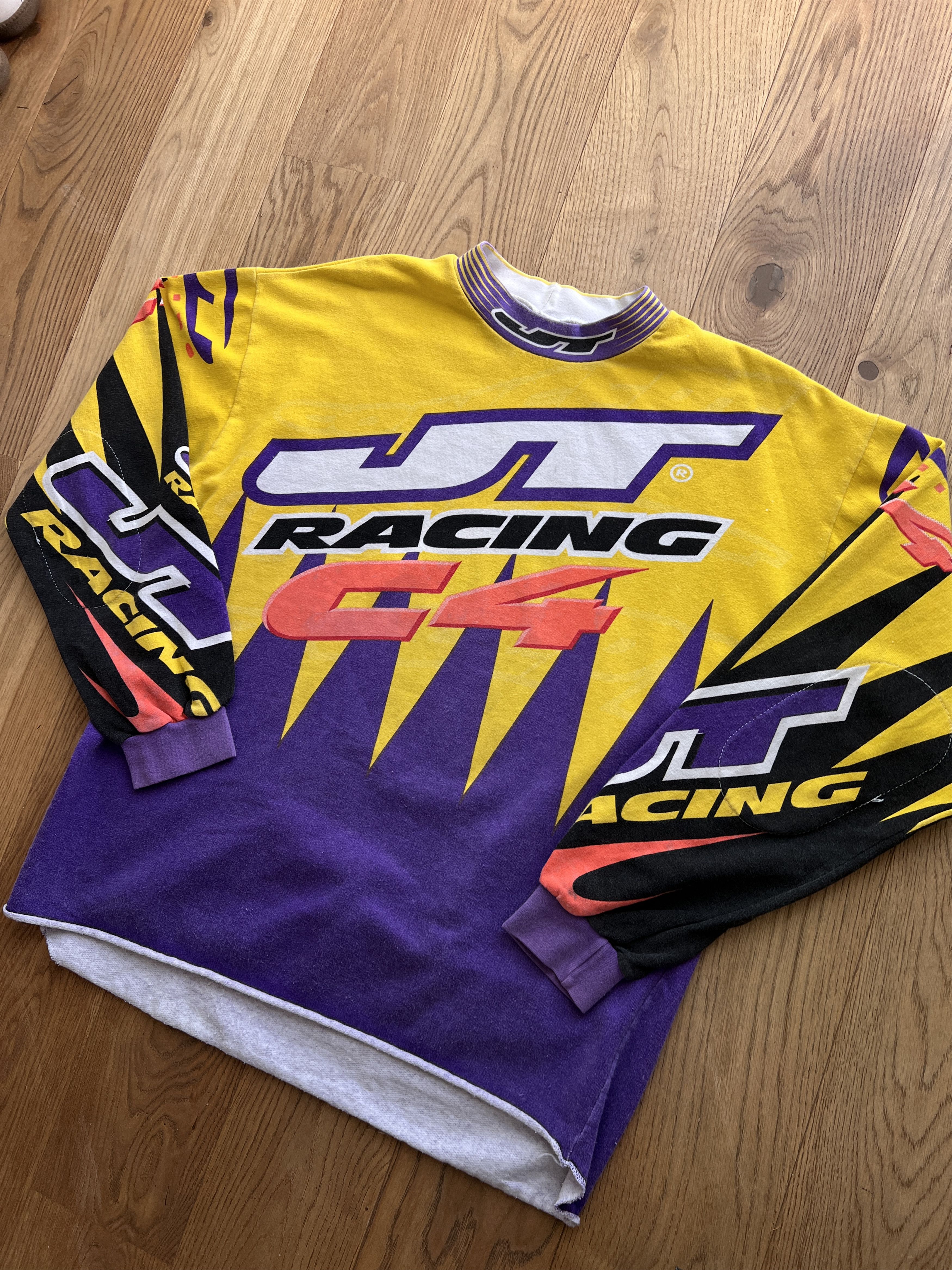 Vintage Rare JT Racing C4 vintage 90s sweatshirt jersey baggy boxy Size US L / EU 52-54 / 3 - 9 Thumbnail