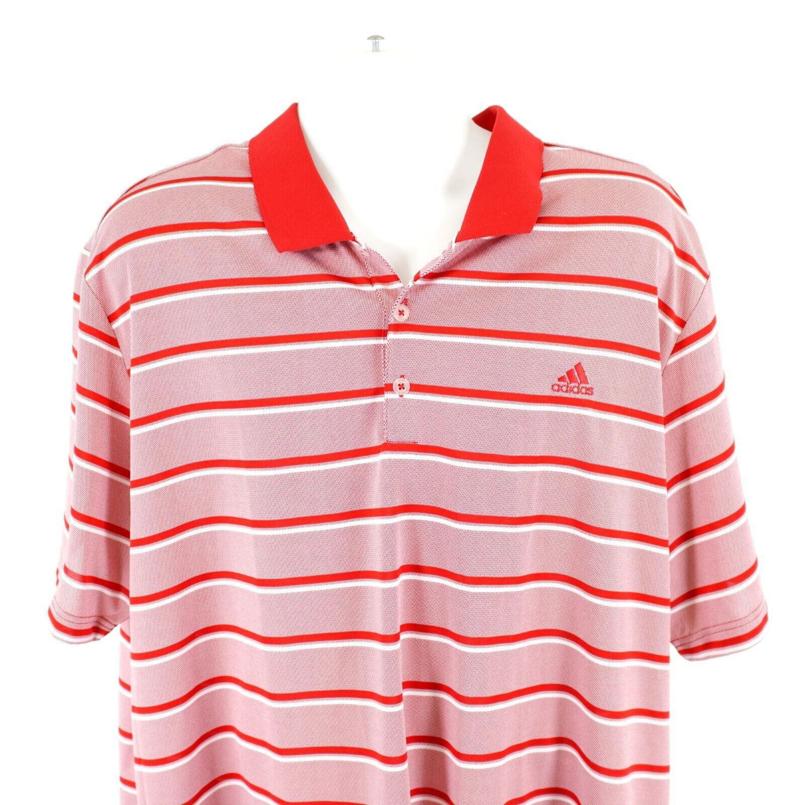Adidas Adidas Red Striped 2XL Collared Short Sleeve Polo Shirt Size US XXL / EU 58 / 5 - 1 Thumbnail