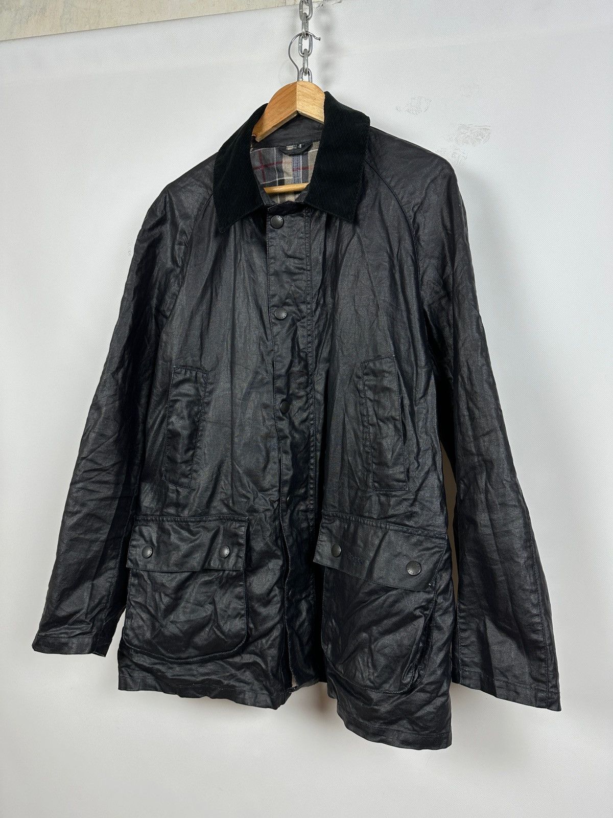 Barbour Barbour Black Keats Linen/Polyurethane Coated Jacket Size US L / EU 52-54 / 3 - 10 Thumbnail