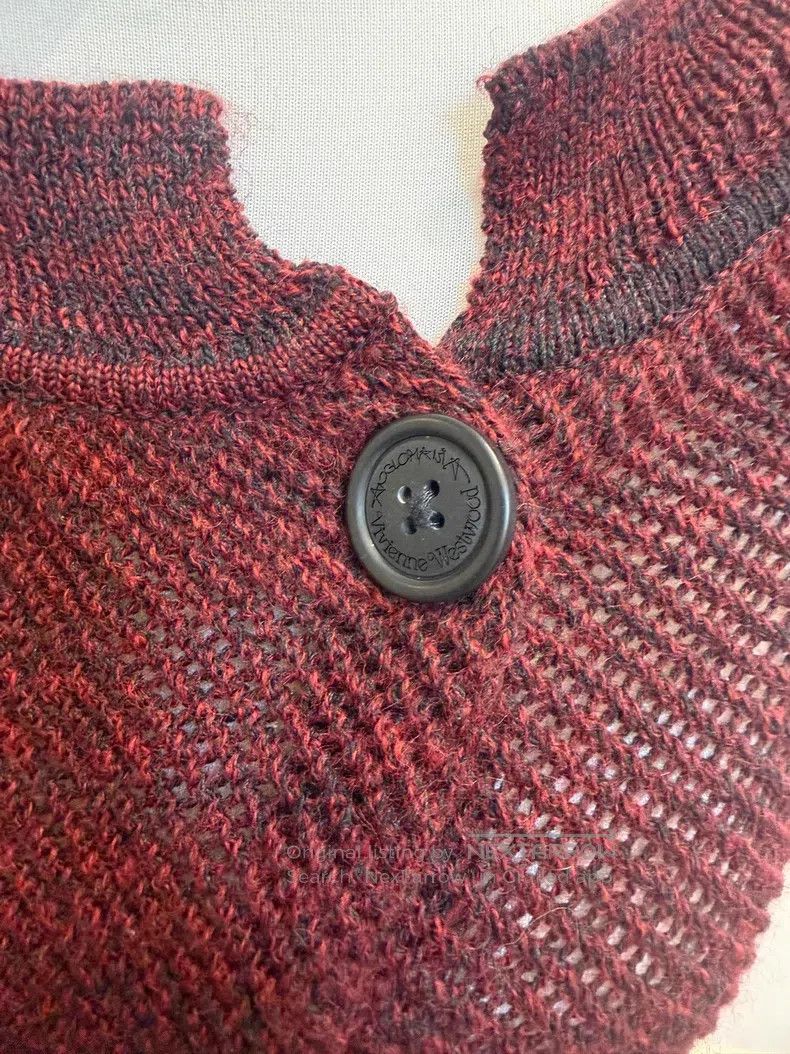 Vivienne Westwood Vivienne Westwood Burgundy Knit Cardigan Oversize Size XL / US 12-14 / IT 48-50 - 3 Thumbnail