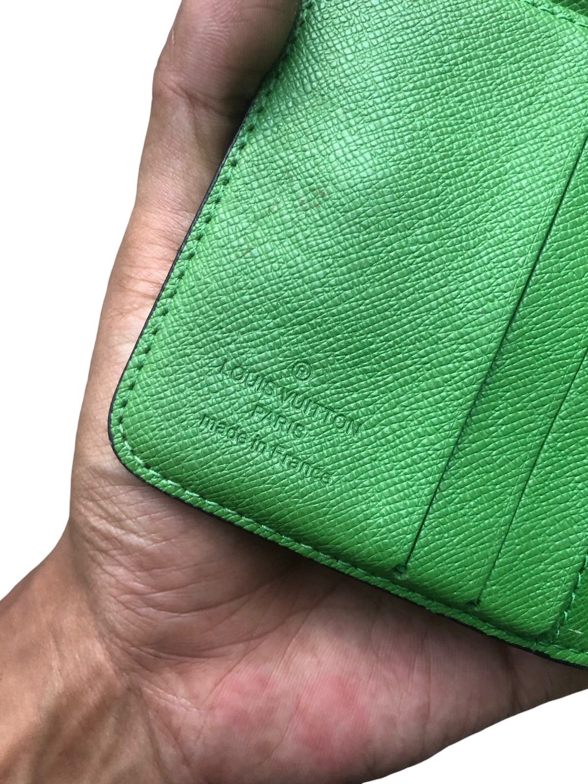 Louis Vuitton 🔥LOUIS VUITTON Monogram Perforated Zip Wallet Green M95218 Size ONE SIZE - 5 Thumbnail