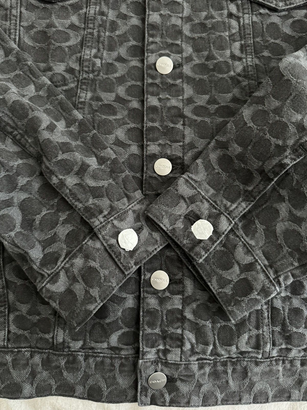 Coach Signature Jacquard Denim Jacket Women Size Large Size L / US 10 / IT 46 - 3 Thumbnail