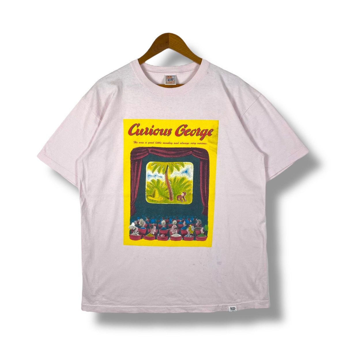 Cartoon Network CURIOUS GEORGE Funny Cartoon Graphic Tee Shirt 3-Large Size Size US M / EU 48-50 / 2 - 1 Thumbnail