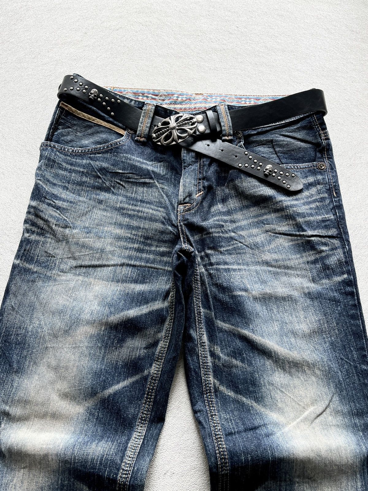 Number (N)ine 2000s Edwin XV Navajo Leather Cowboy Faded Flare Jeans Size US 36 / EU 52 - 2 Thumbnail