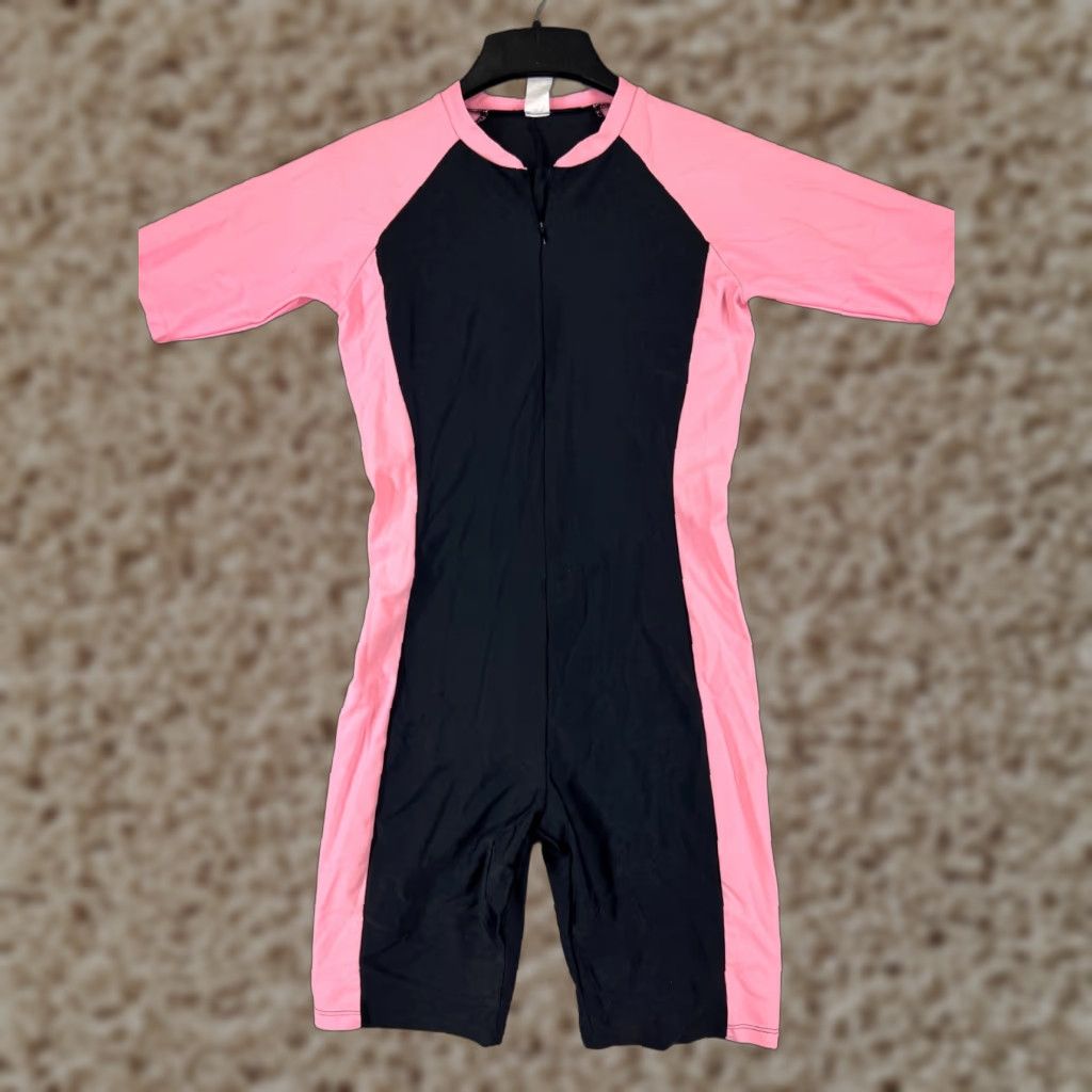 Vintage Swimsuit Womens XL Pink Short Sleeve One Piece Sports Surfing - Unbranded Navy? No, Pink. Wait. Size 40" / US 18 - 1 Thumbnail