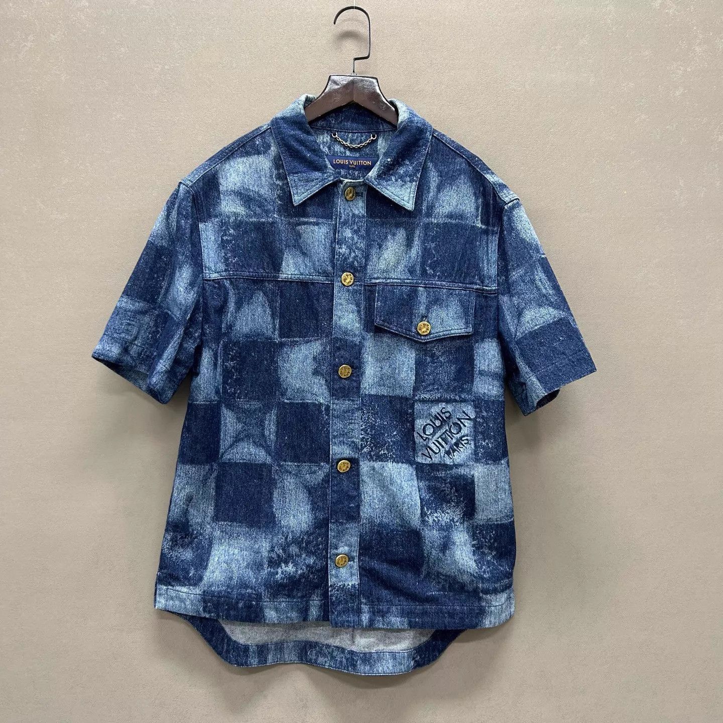 Louis Vuitton LV grid denim short sleeve shirt jacket XS 99 new Size US XS / EU 42 / 0 - 1 Thumbnail