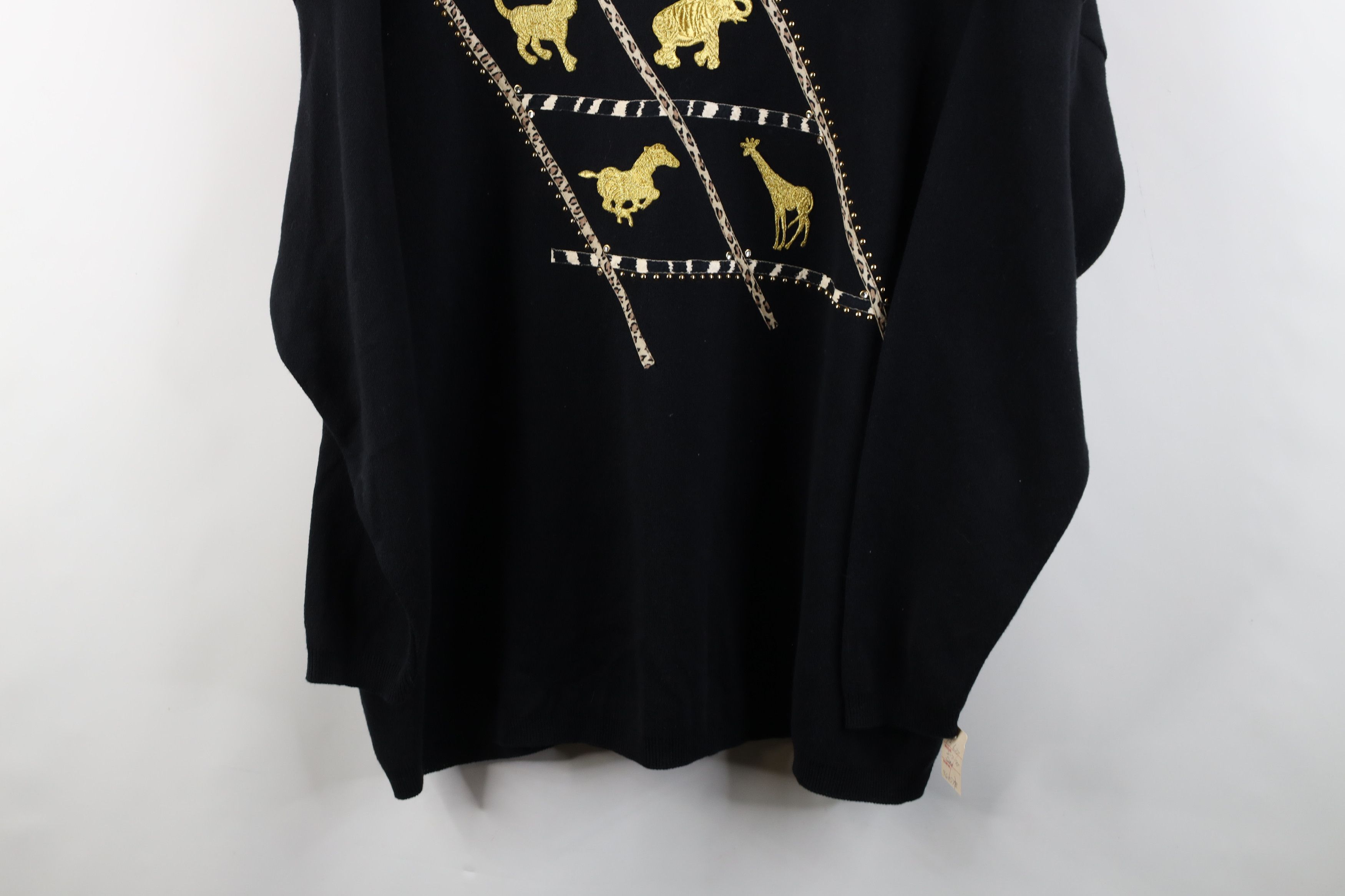 Vintage Deadstock Vtg 90s Streetwear Animal Collared Sweater USA Size 3XL / US 20-22 - 3 Thumbnail