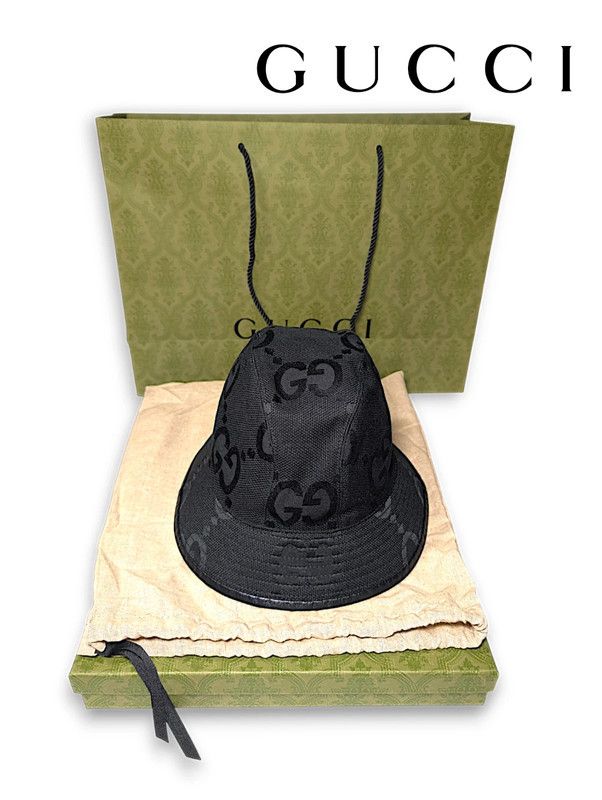 GUCCI バケットハット 黒 GGロゴ XL 60㎝ Men's Black GG Canvas Bucket Hat with Double G | GUCCI® US